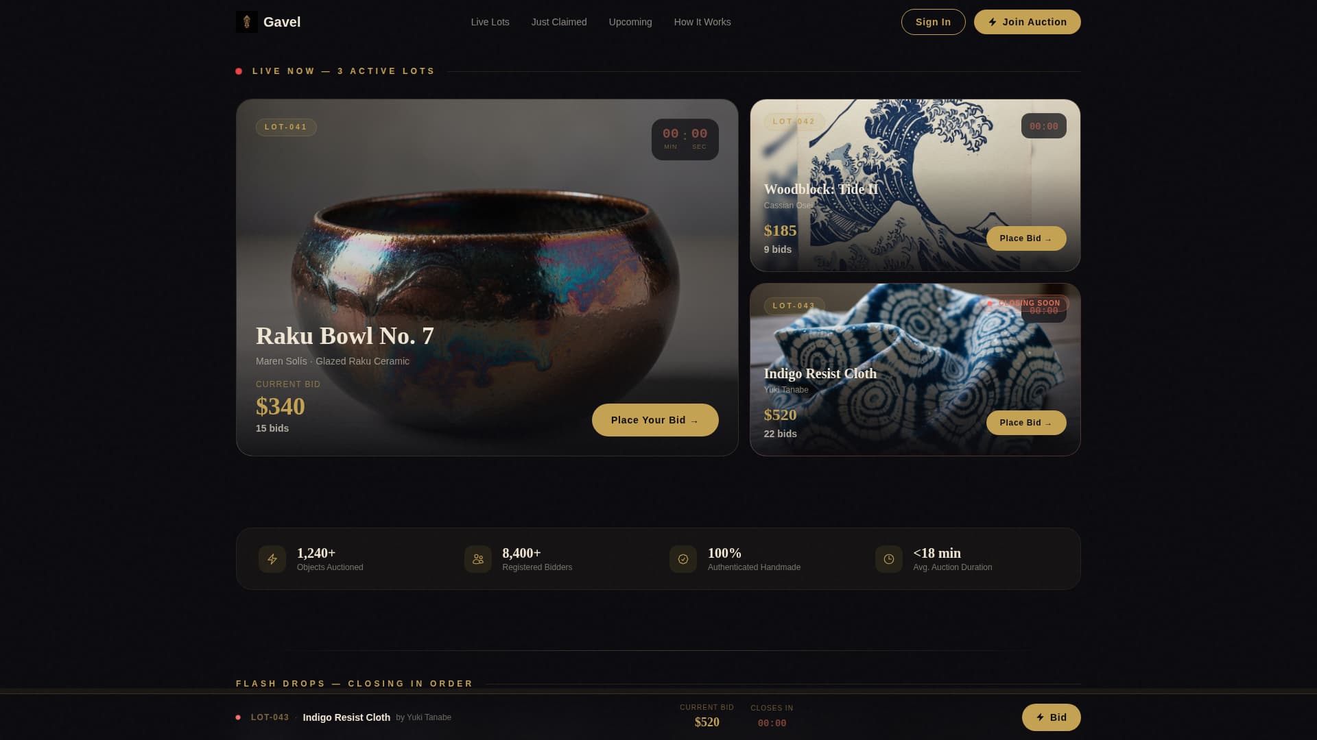 Gavel - Urgent Auction Landing Page Template