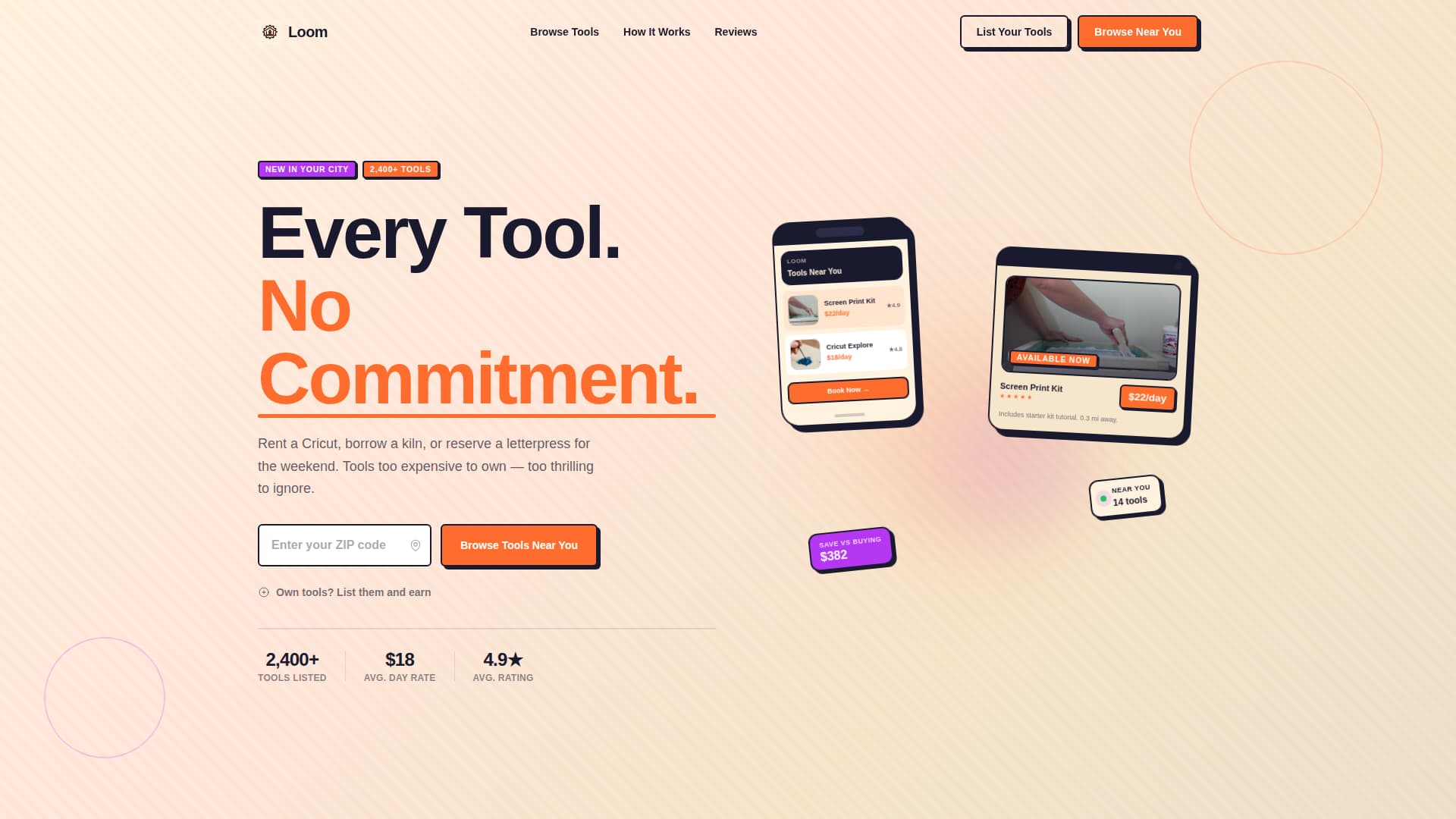 Loom - Thrilling Craftrental Landing Page Template
