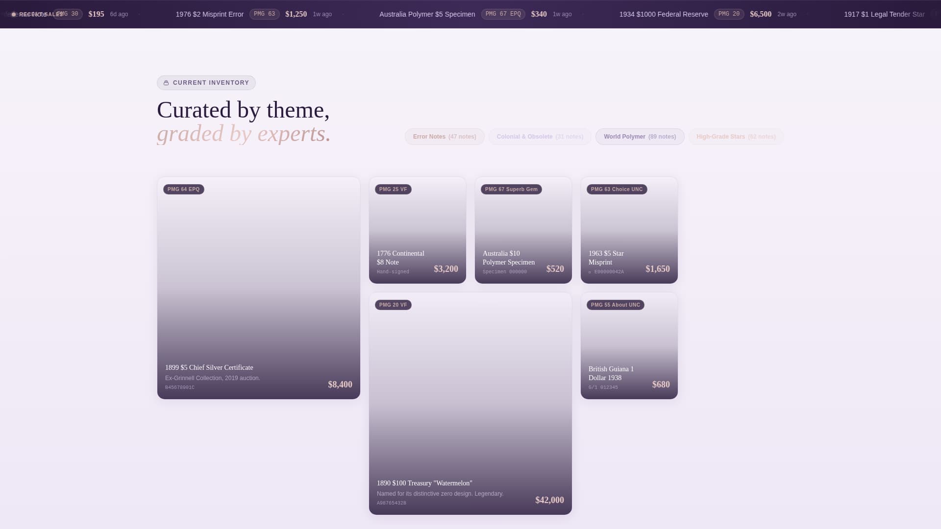Specialist Coin & Numismatics Professional Website Template