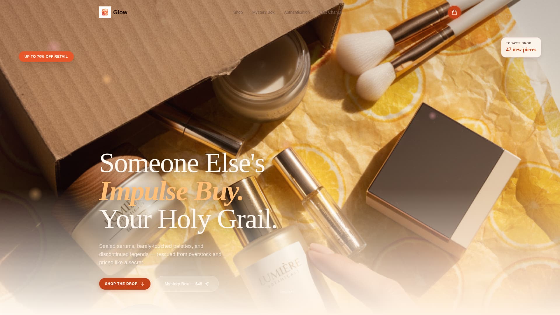 Glow - Luxe Beauty Landing Page Template