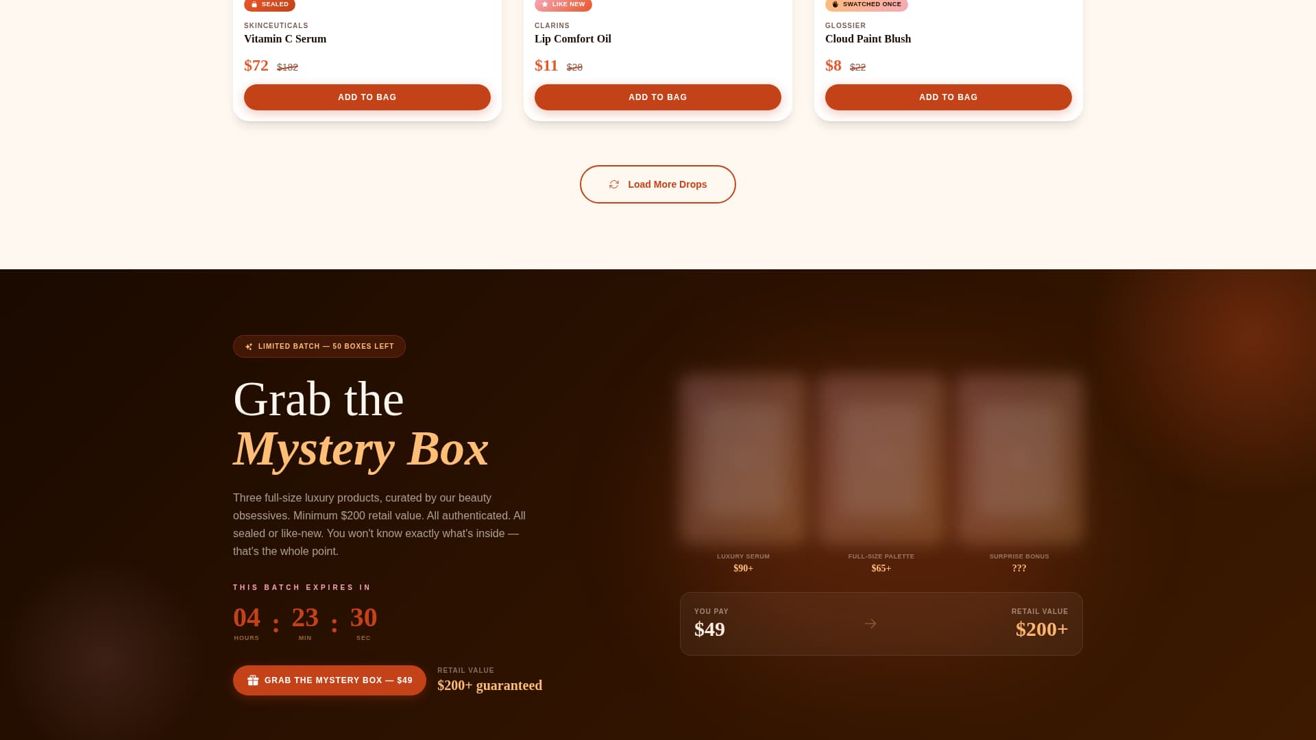 Glow - Luxe Beauty Landing Page Template