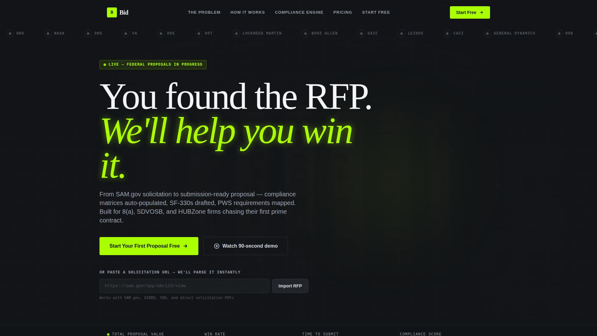 Bid - Winning Government Proposal Landing Page Template