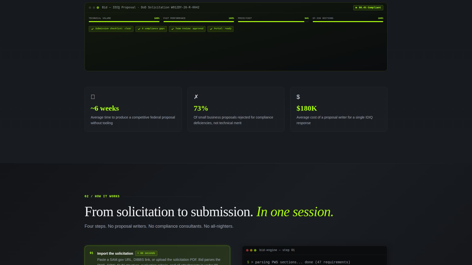 Bid - Winning Government Proposal Landing Page Template