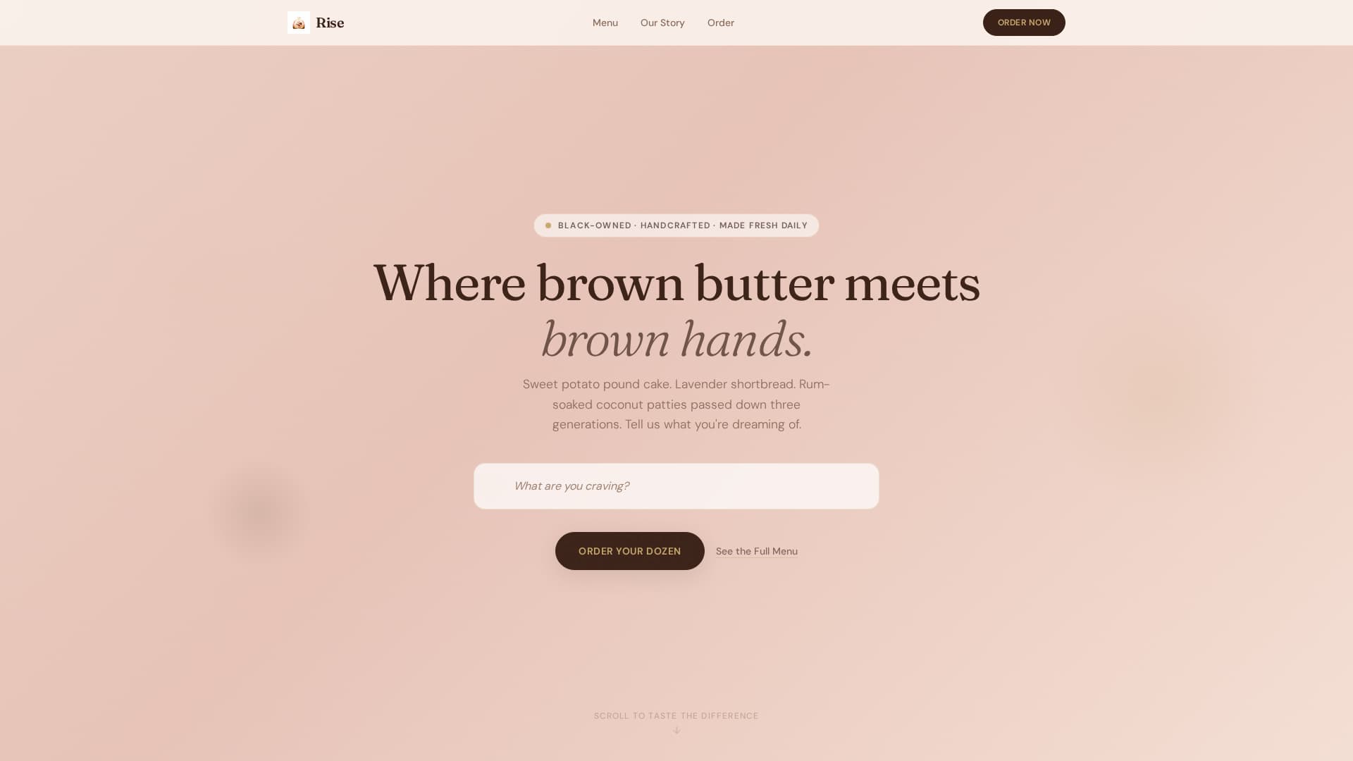 Rise - Artisan Bakery Landing Page Template