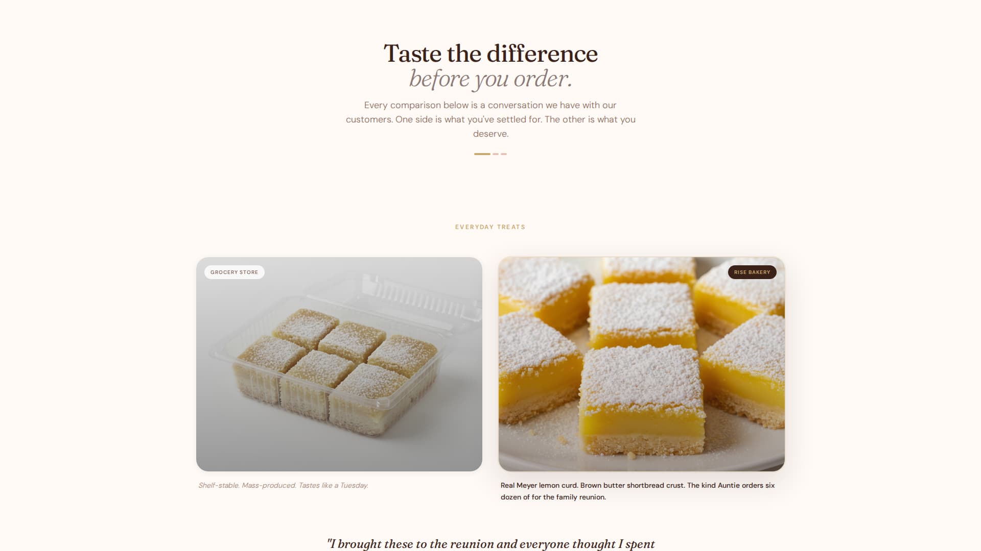 Rise - Artisan Bakery Landing Page Template