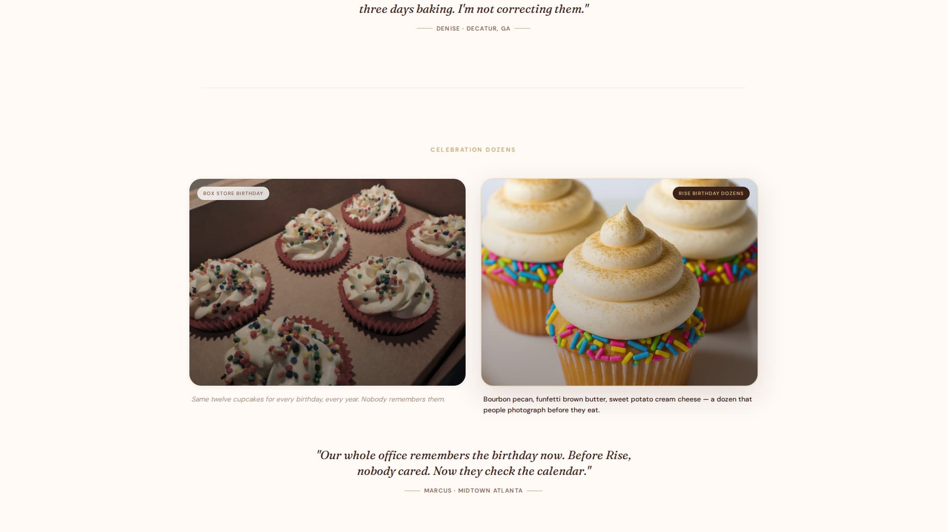 Rise - Artisan Bakery Landing Page Template