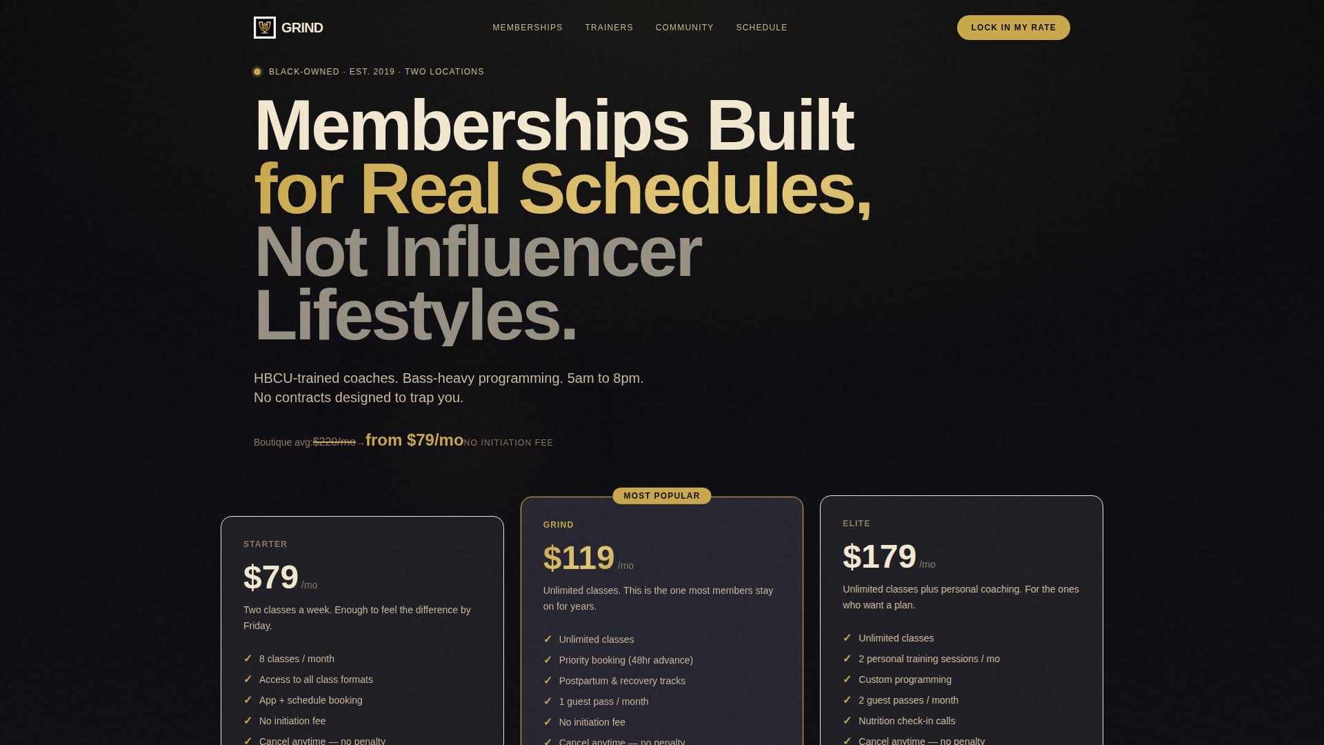 Grind - Bold Fitness Landing Page Template