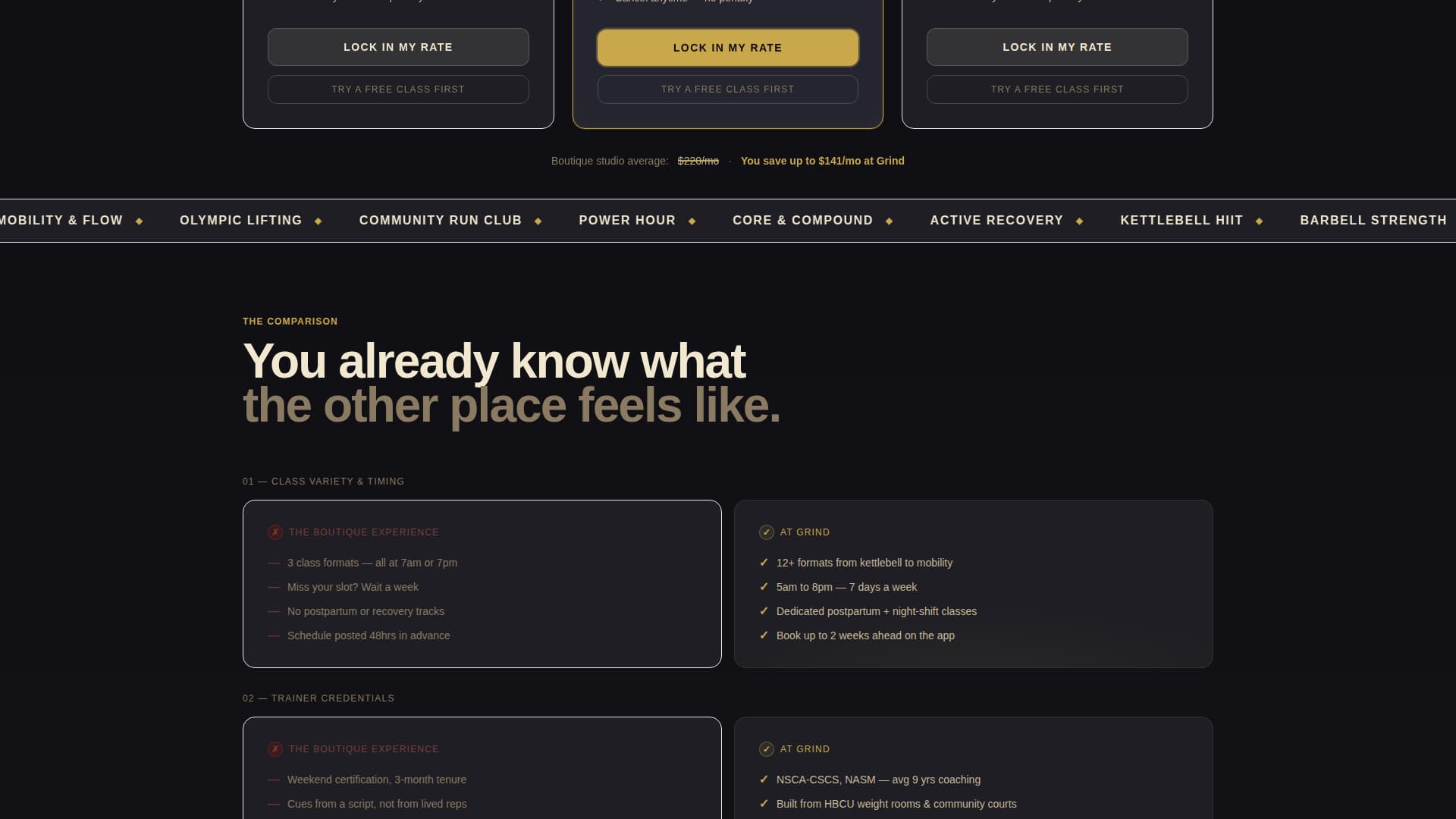 Grind - Bold Fitness Landing Page Template