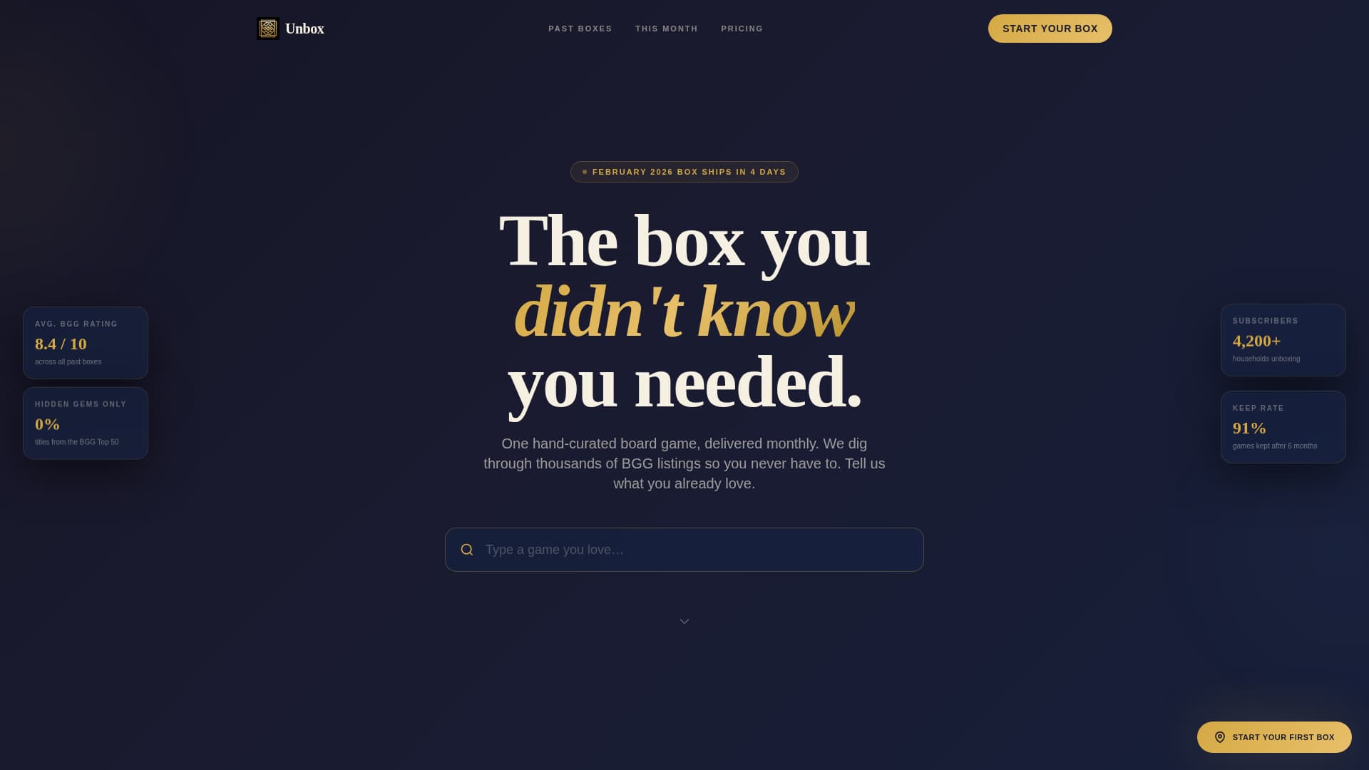 Subscription Box Services Pricing & Packages Website Template