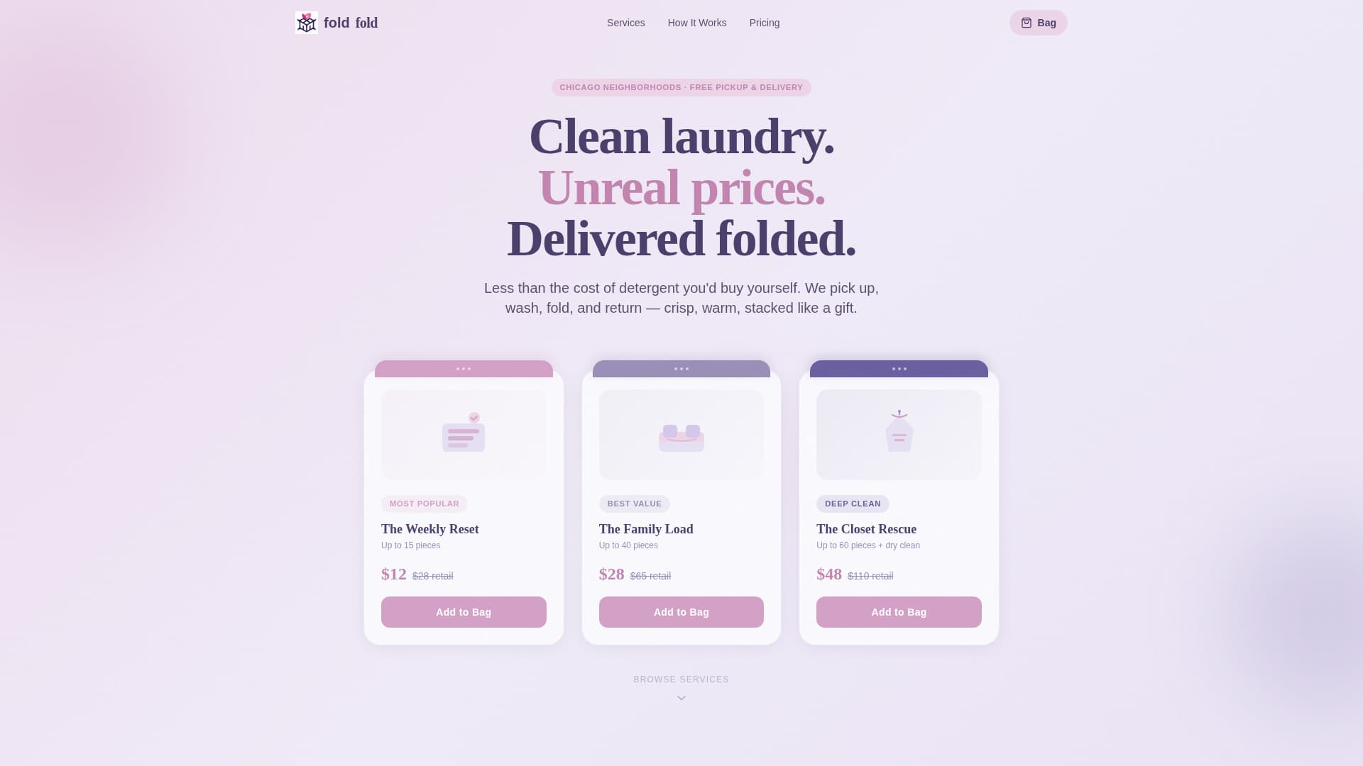 Fold - Elegant Laundry Landing Page Template