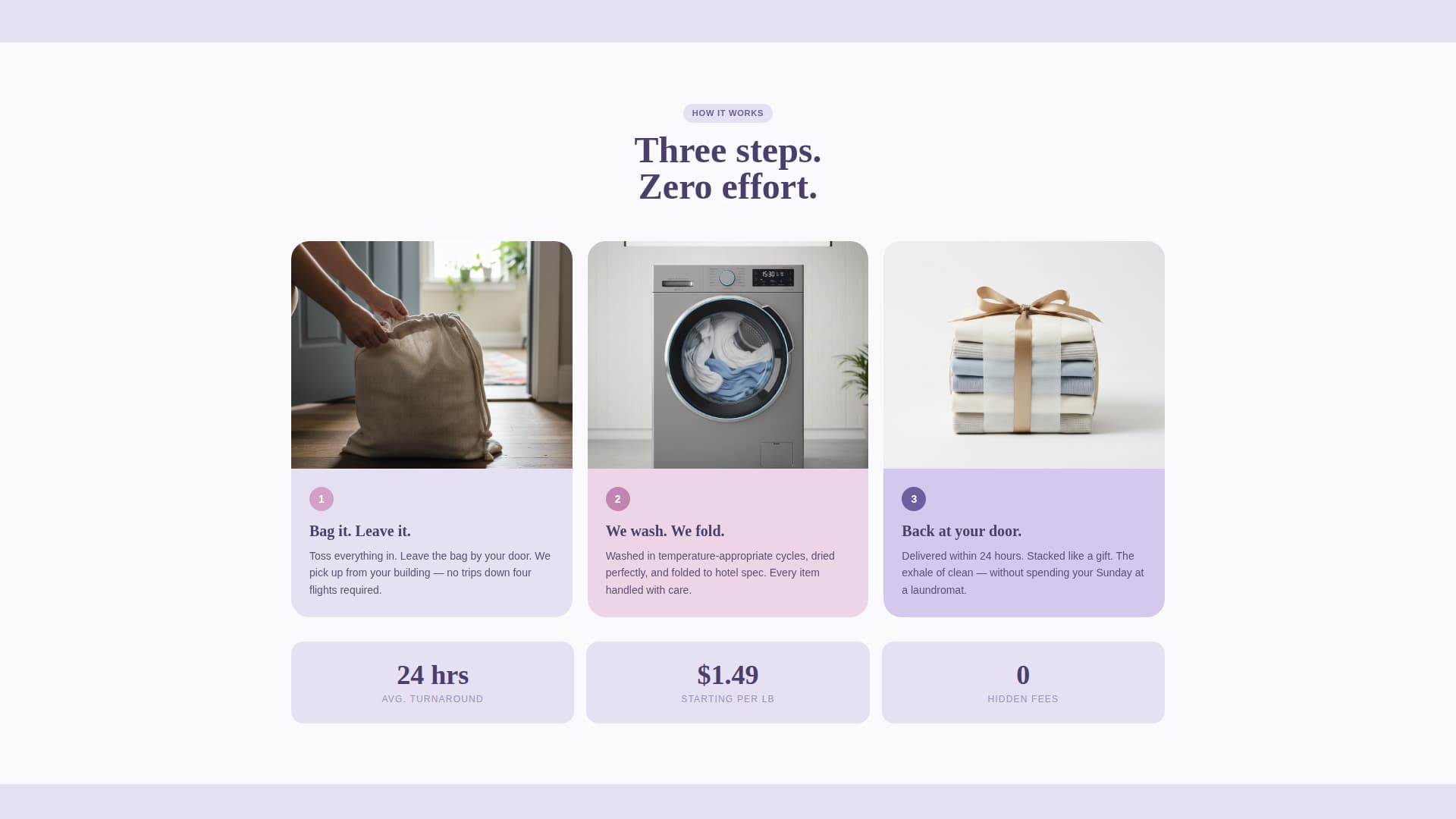 Fold - Elegant Laundry Landing Page Template