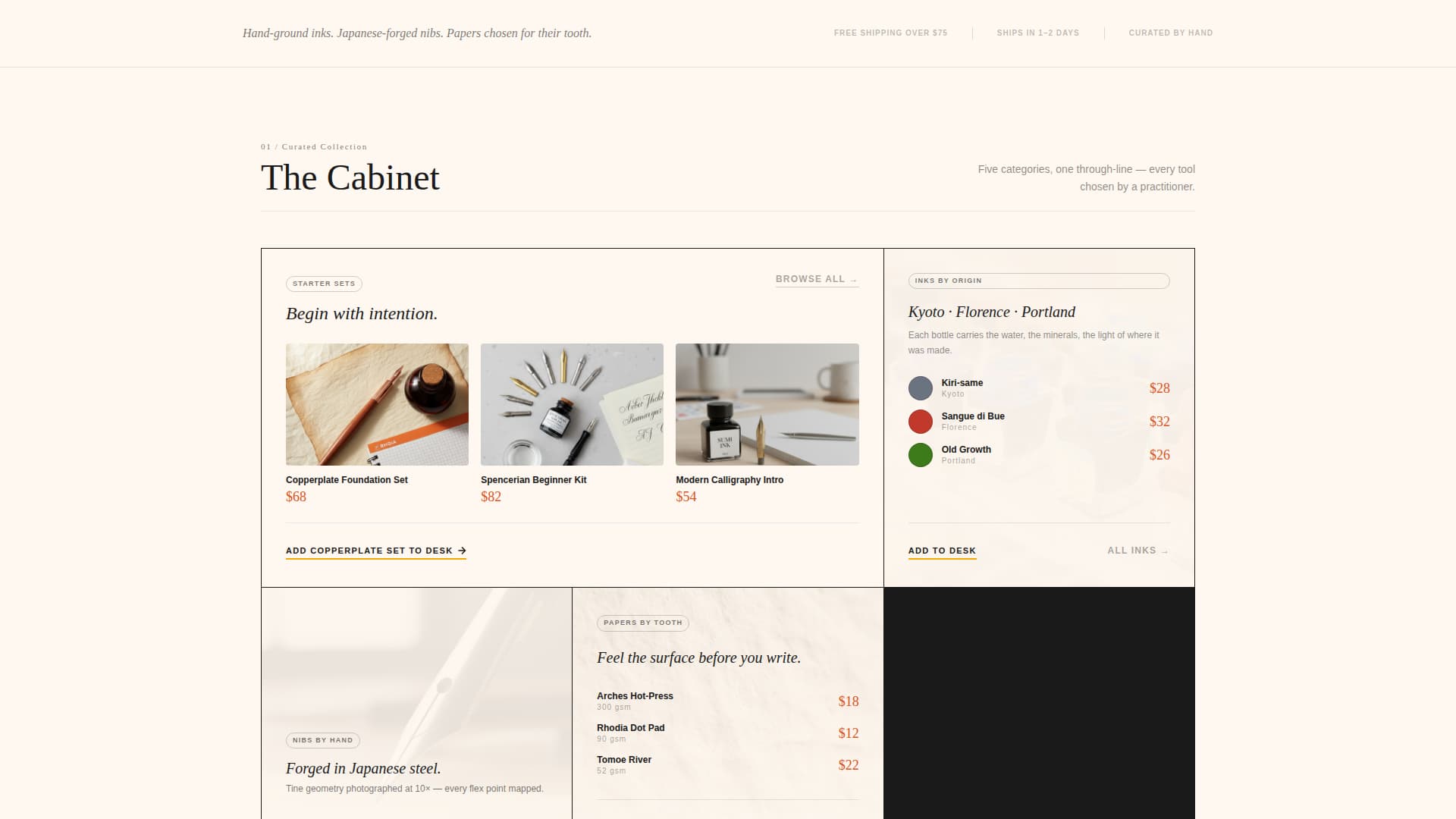 Nib - Artisan Calligraphy Landing Page Template