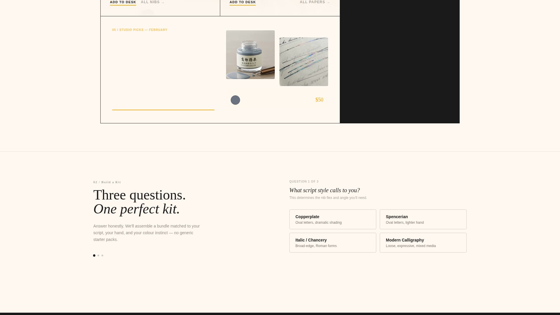 Nib - Artisan Calligraphy Landing Page Template
