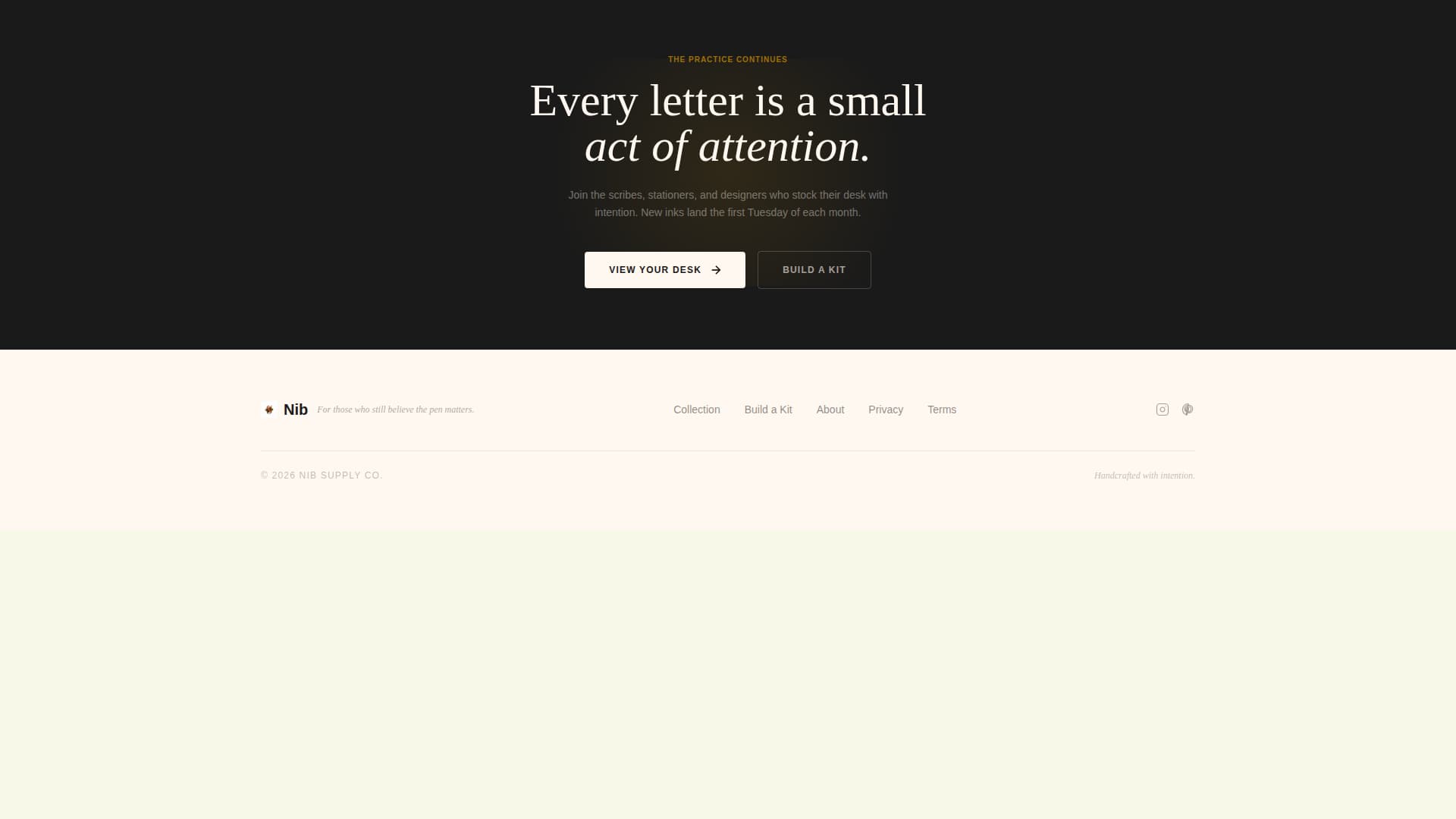 Nib - Artisan Calligraphy Landing Page Template