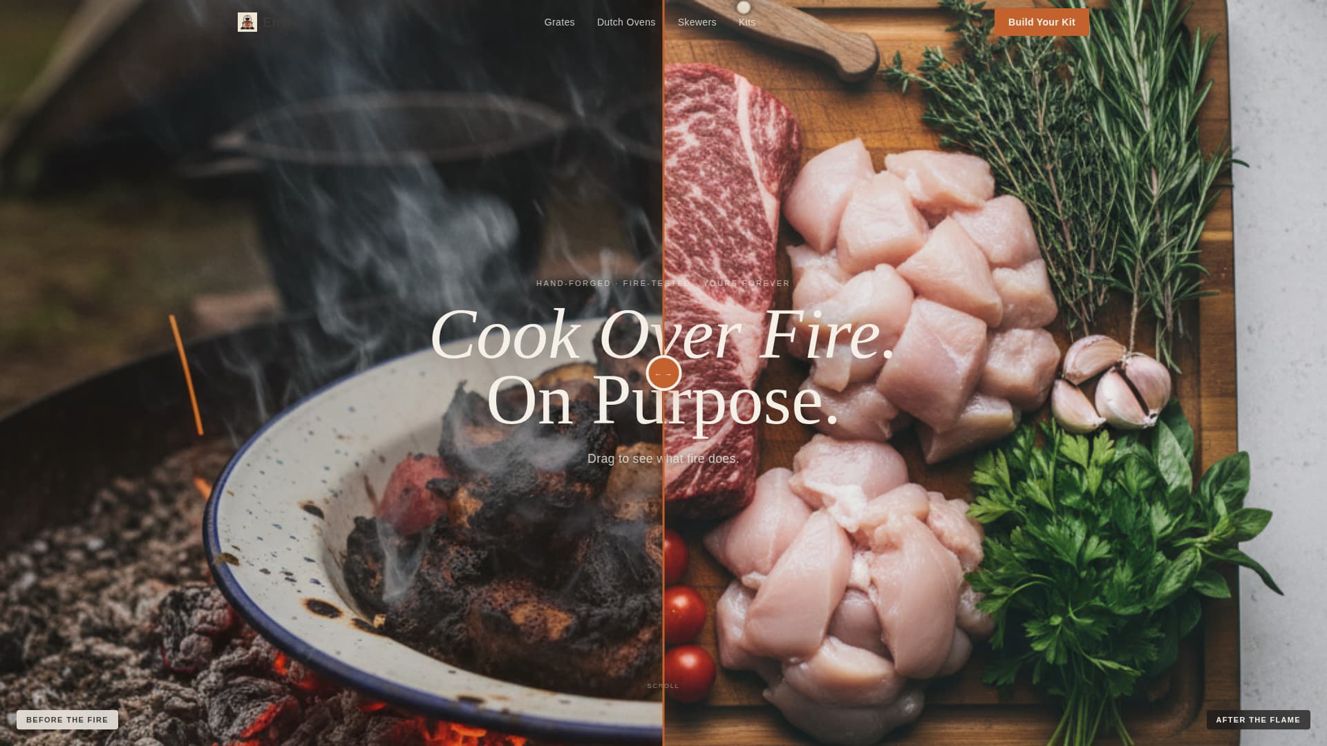 Blaze — Authentic Campfire Cooking Landing Page Template