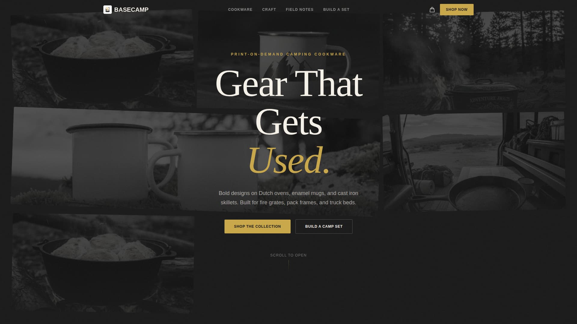 Basecamp — Durable Kitchenware Landing Page Template