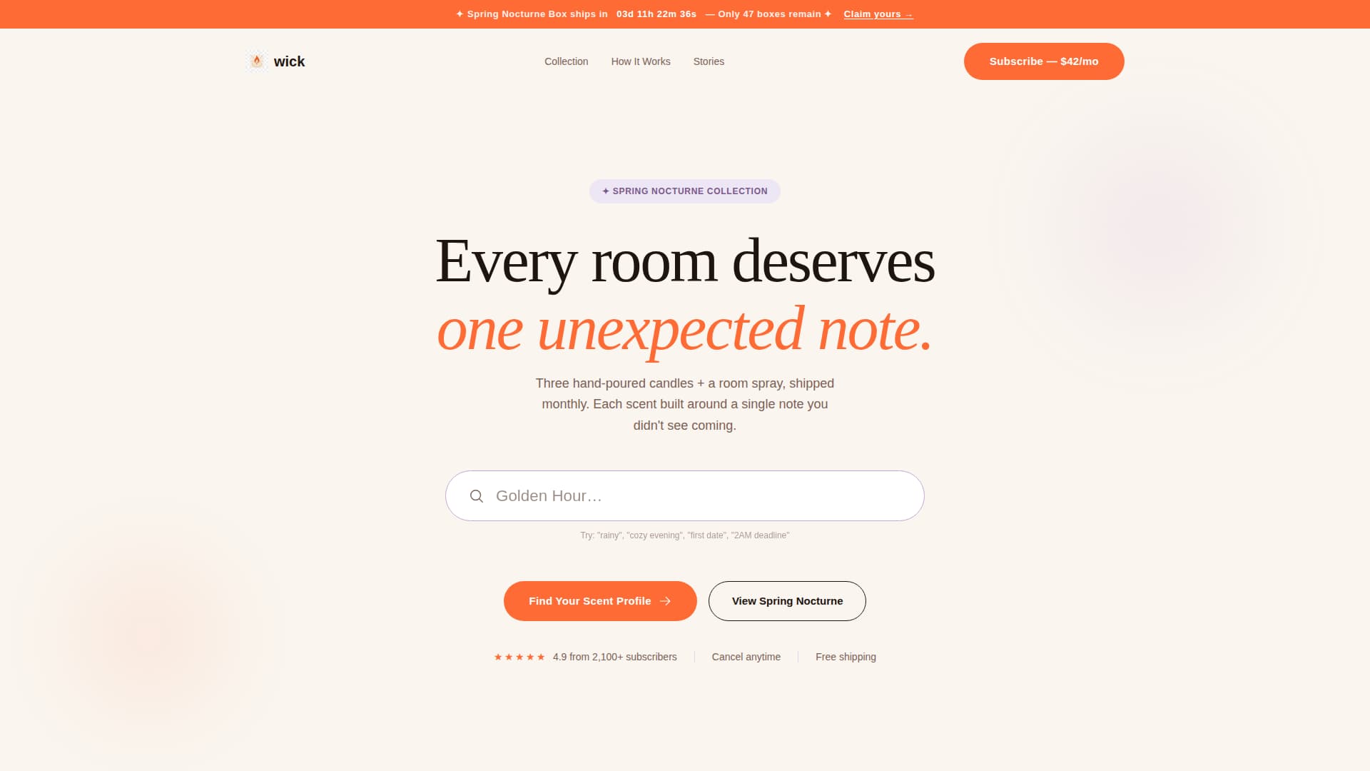Wick - Luxe Fragrance Landing Page Template