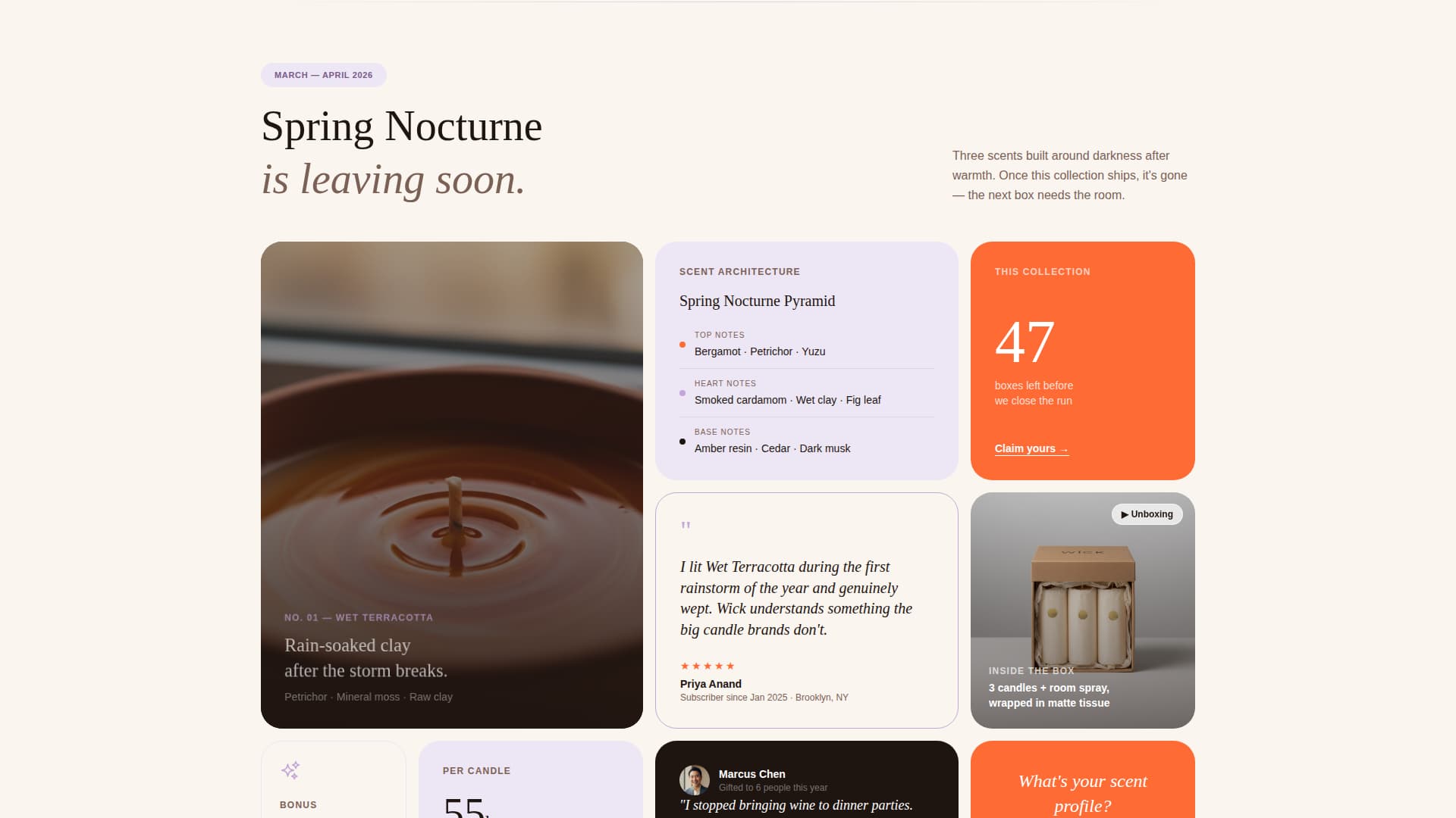 Wick - Luxe Fragrance Landing Page Template
