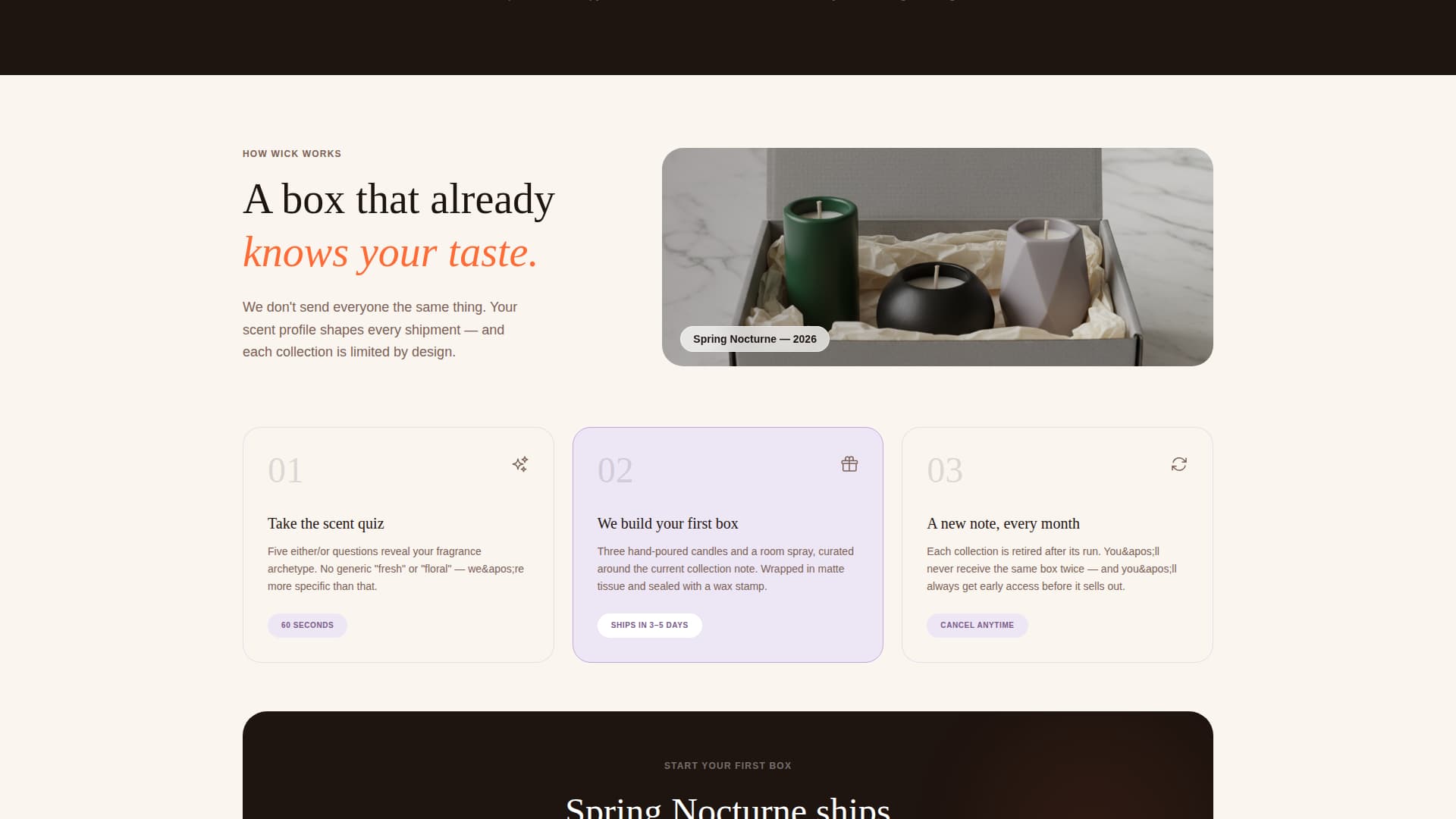 Wick - Luxe Fragrance Landing Page Template