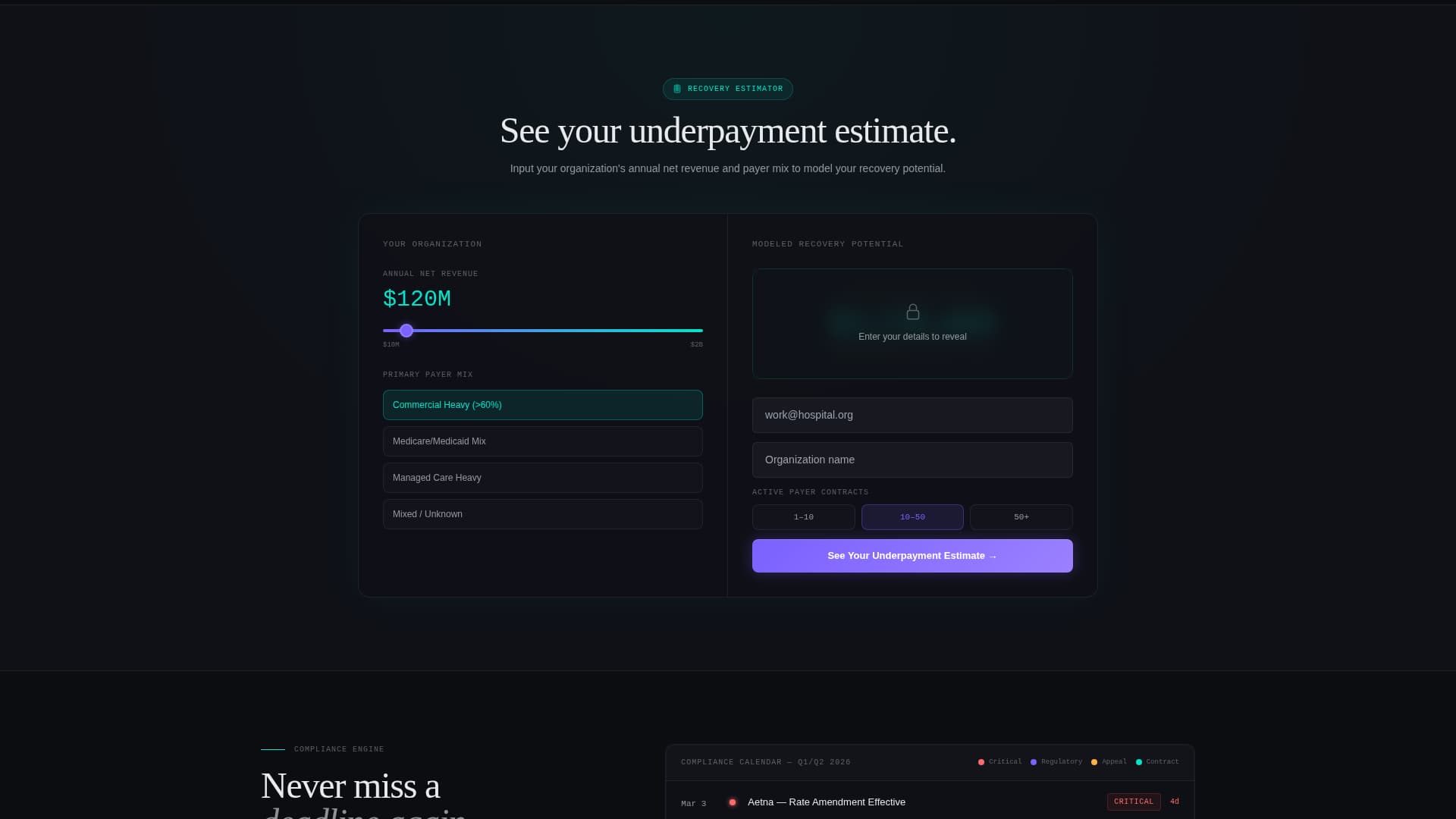 Healthcare Software Expert Cost Calculator Website Template