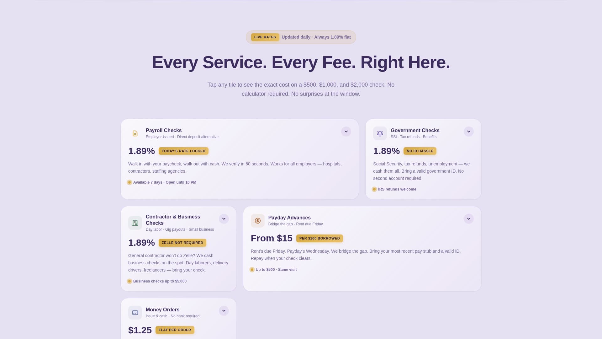 Local Brick & Mortar Business Pricing & Packages Website Template