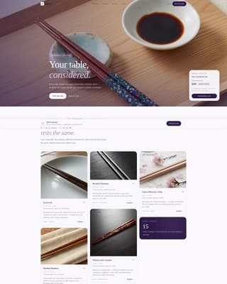 Hashi - Curated Tableware Landing Page Template