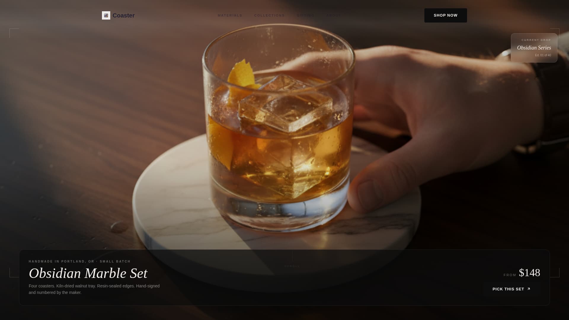 Specialist Coasters & Barware Store Professional Website Template