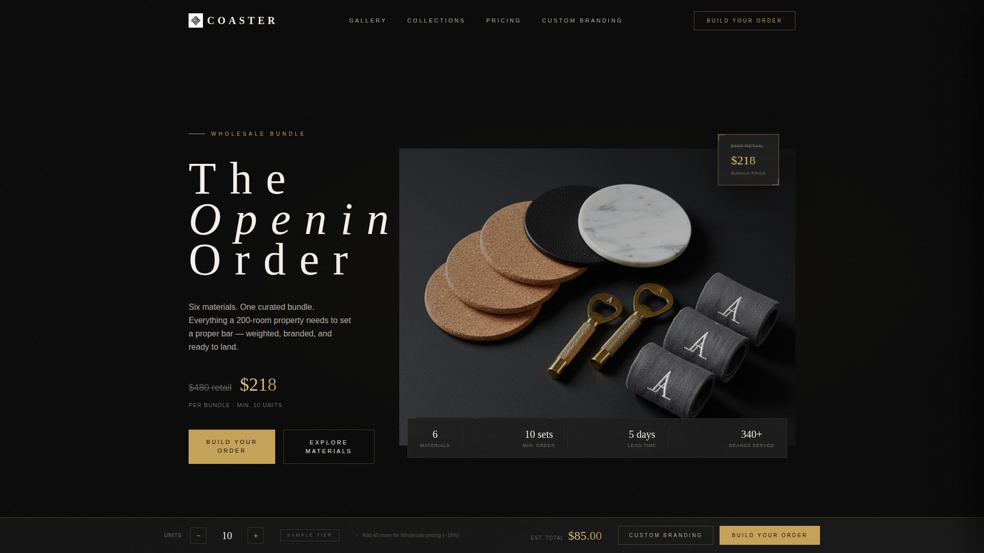 Coasters & Barware Store Portfolio & Case Study Website Template