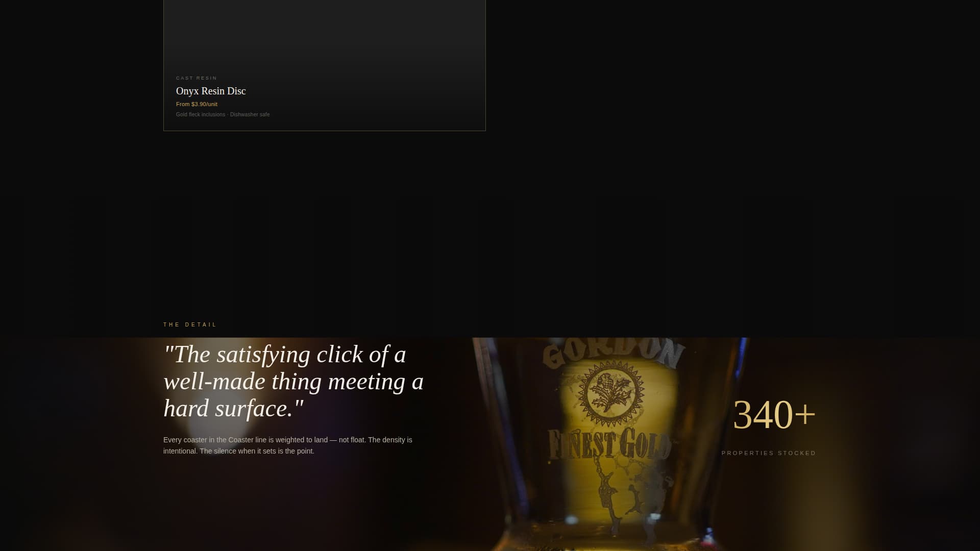 Coasters & Barware Store Portfolio & Case Study Website Template