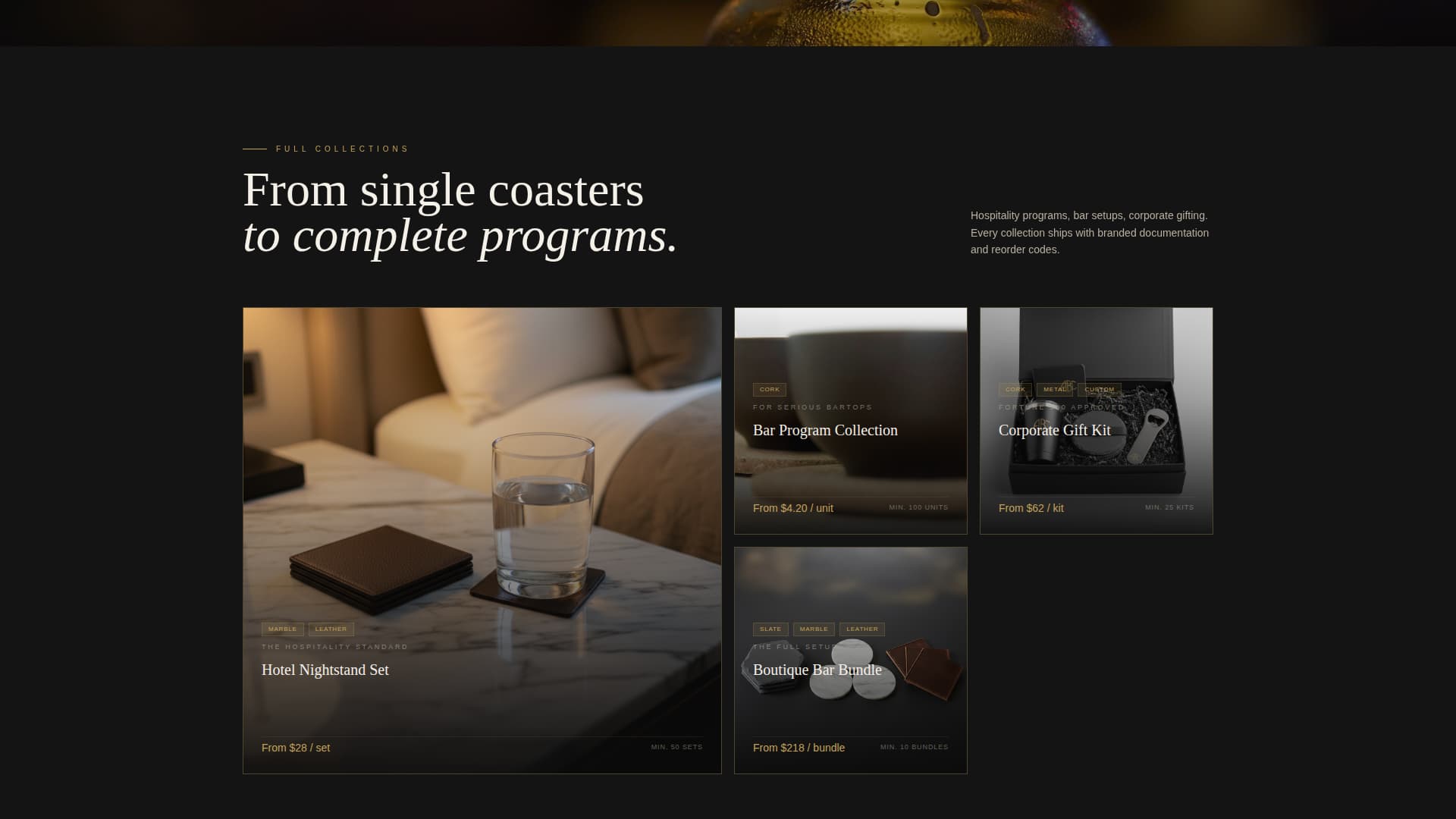 Coasters & Barware Store Portfolio & Case Study Website Template