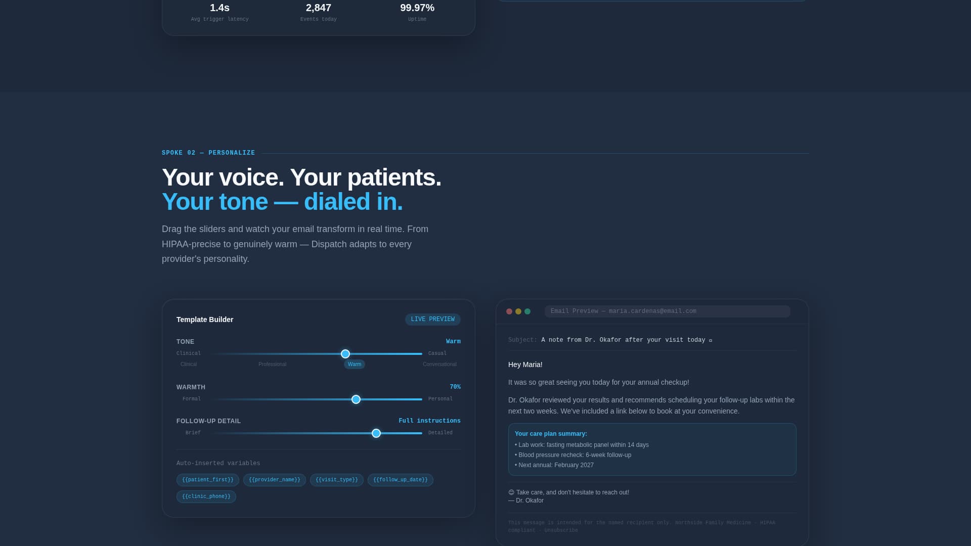Healthcare Email Marketing Booking Confirmation Website Template