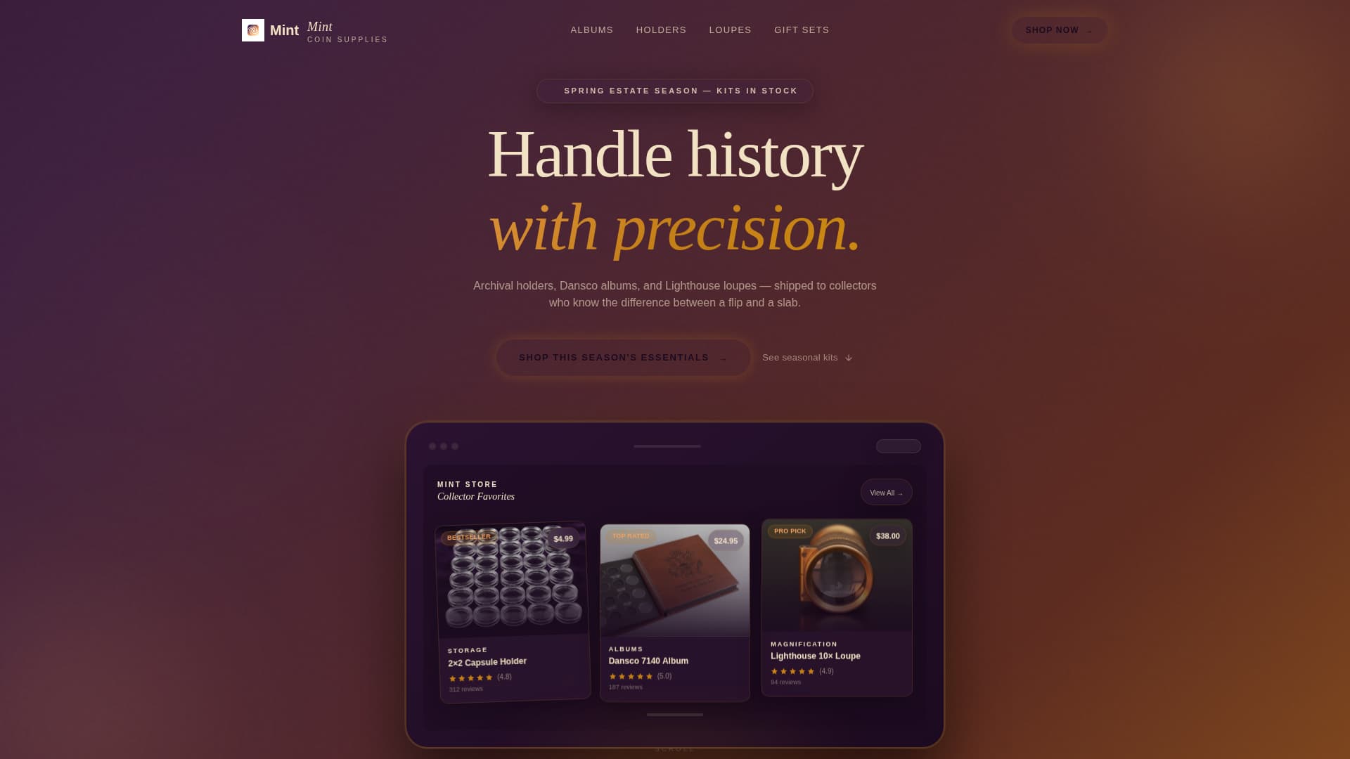 Advanced Coin & Numismatics Professional Website Template
