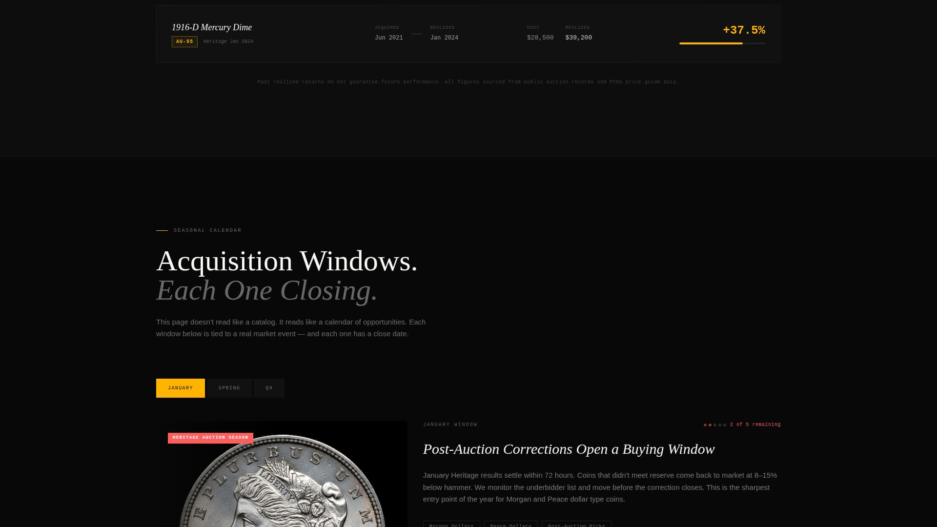 Coin & Numismatics Portfolio & Case Study Website Template