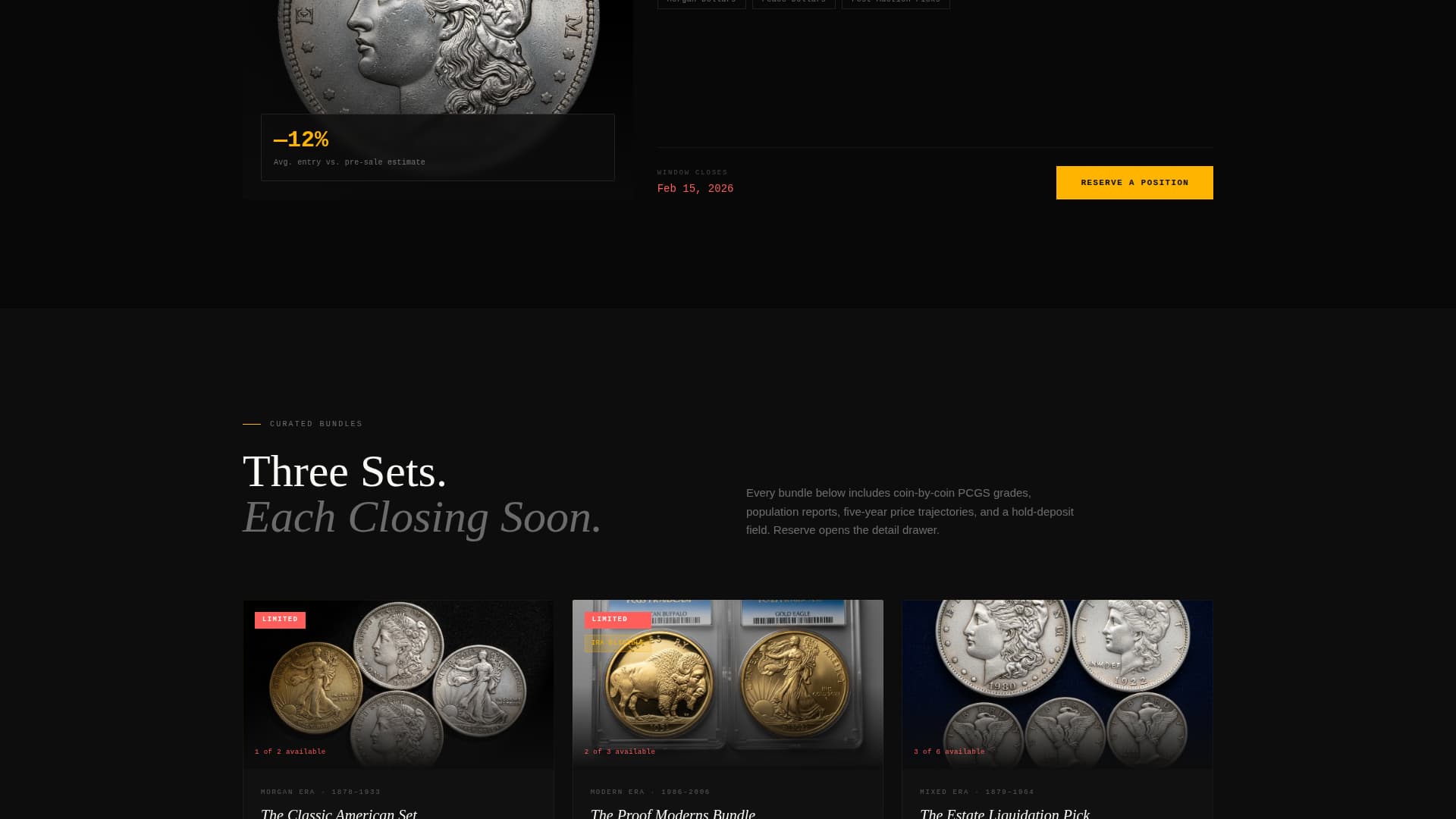 Coin & Numismatics Portfolio & Case Study Website Template