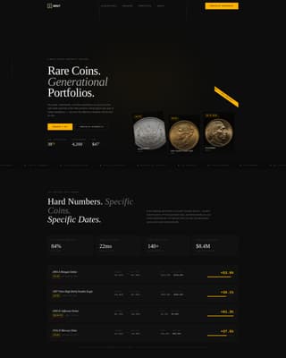 Coin & Numismatics Portfolio & Case Study Website Template