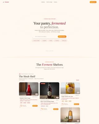 Ferment - Artisan Vinegar Landing Page Template
