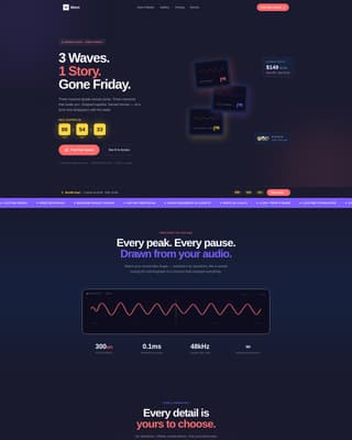 Wave - Stunning Soundwave Landing Page Template