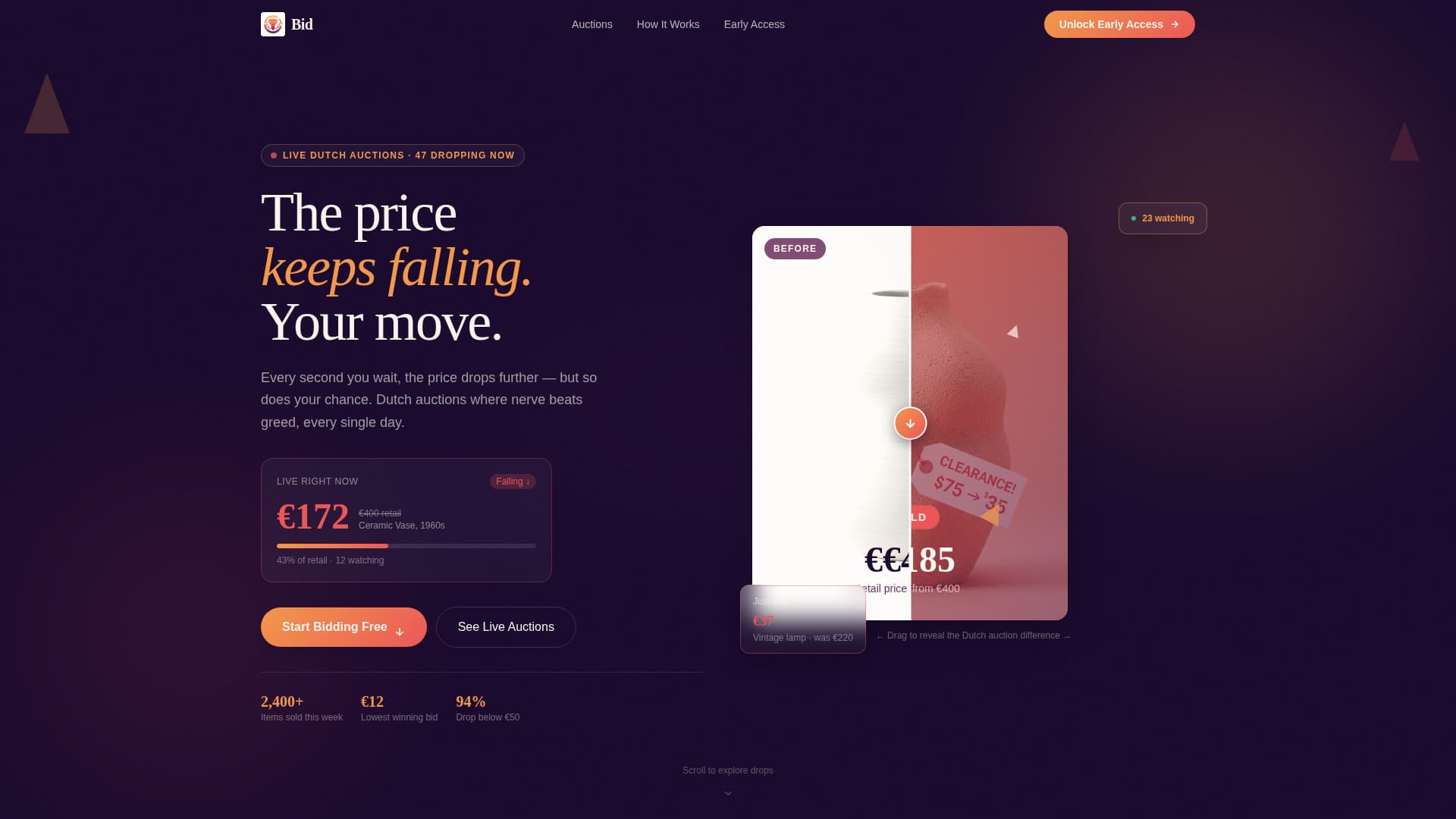 Auction Platforms & Types Pricing Website Template