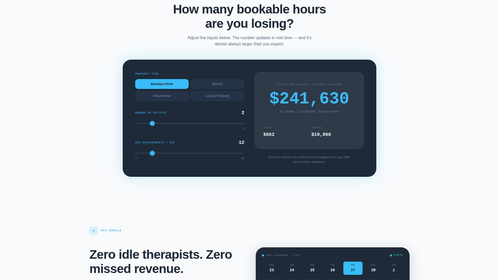 Schedule - Powerful Hospitality Landing Page Template