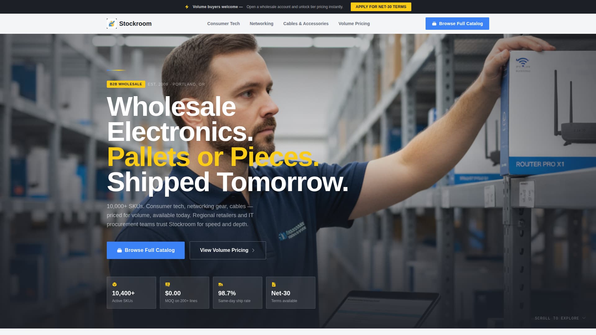 Electronics E-Commerce Specialist Pricing Website Template