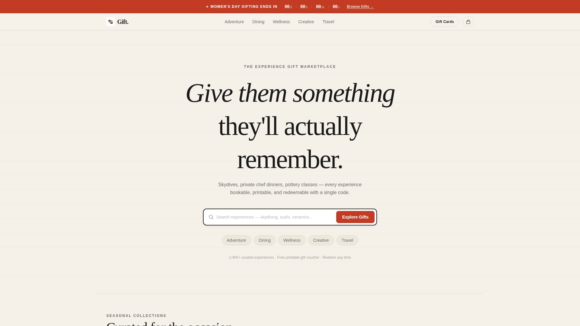 Gift & Specialty Store Booking Website Template