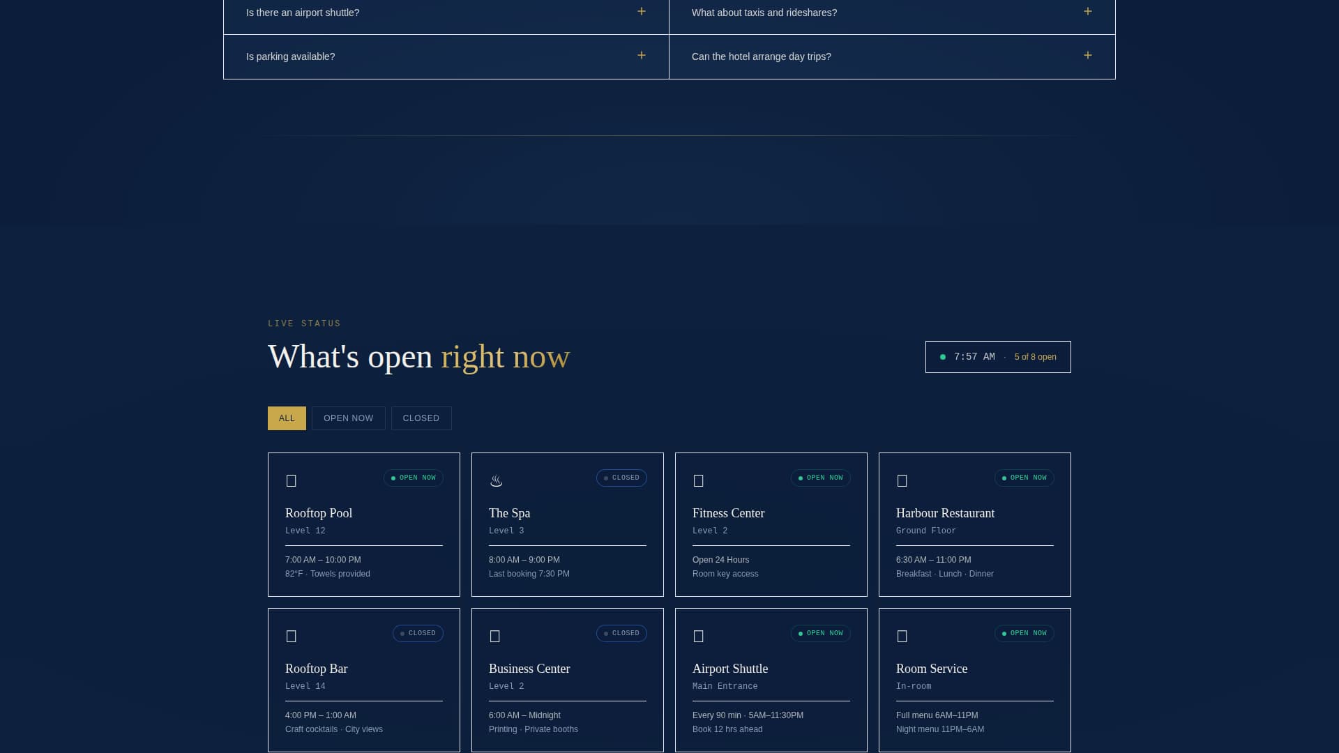 Hotel Interactive FAQ & Personalized Stay Calculator Website Template