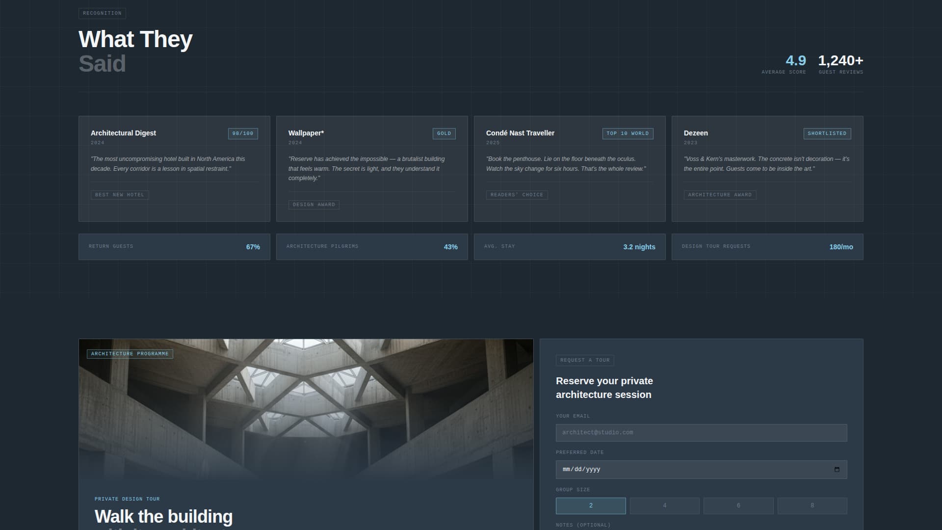 Destination Hotel Homepage Experience Website Template