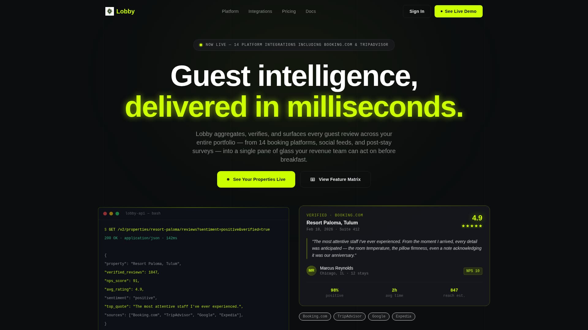 Hotel Guest Reviews & Verified Testimonials Website Template