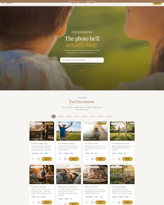 Lens — Warmth Portrait Photography Landing Page Template