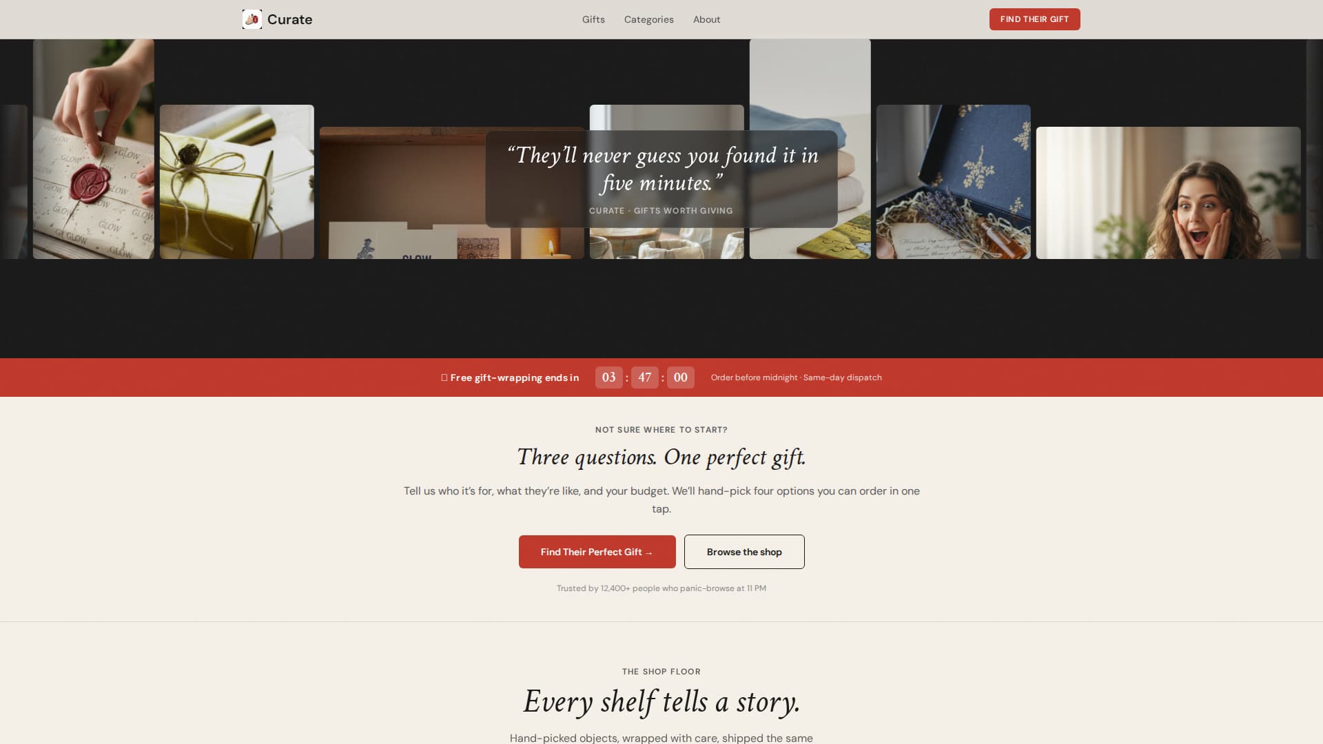 Specialist Gift & Specialty Store Professional Website Template