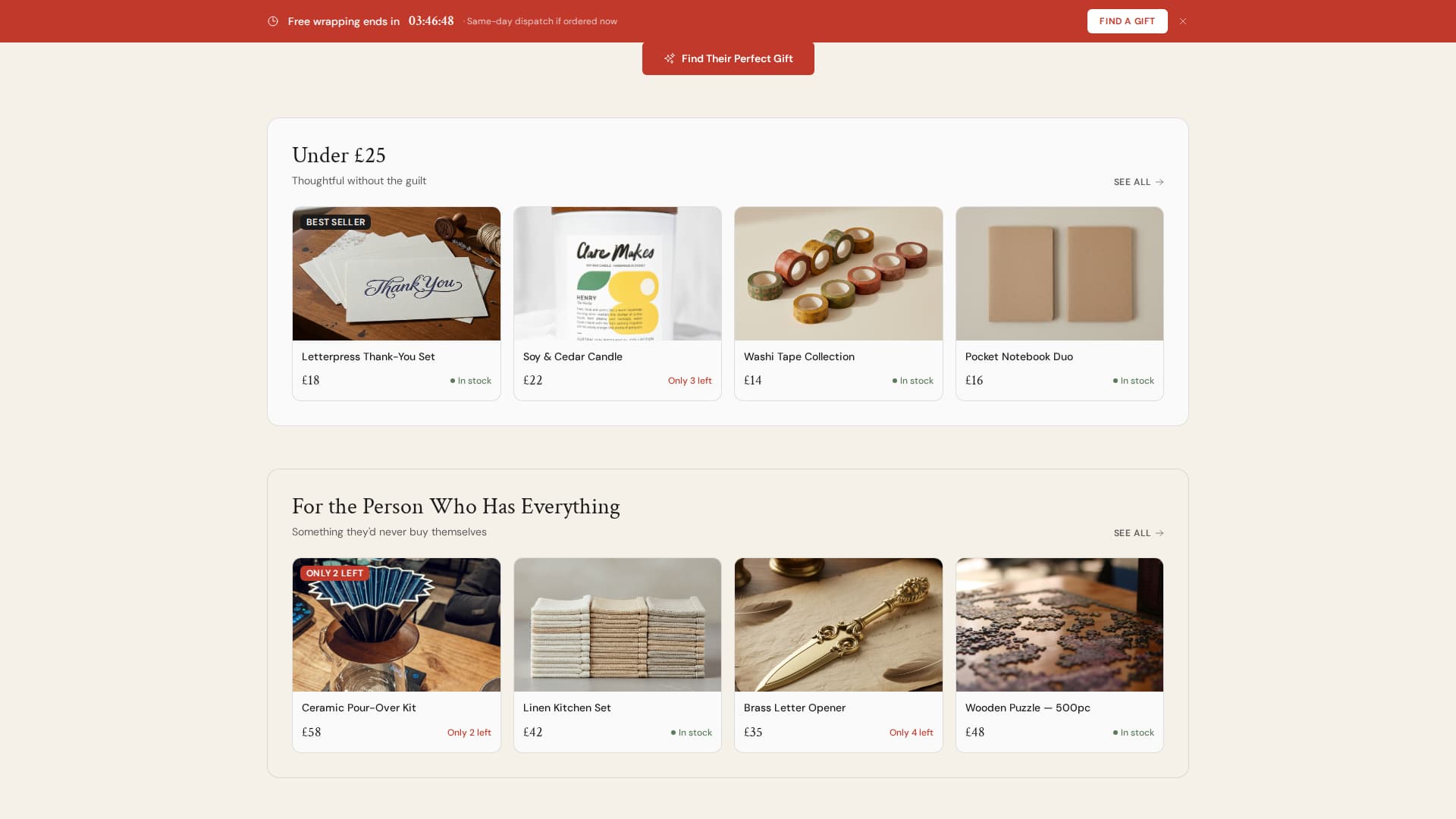 Specialist Gift & Specialty Store Professional Website Template
