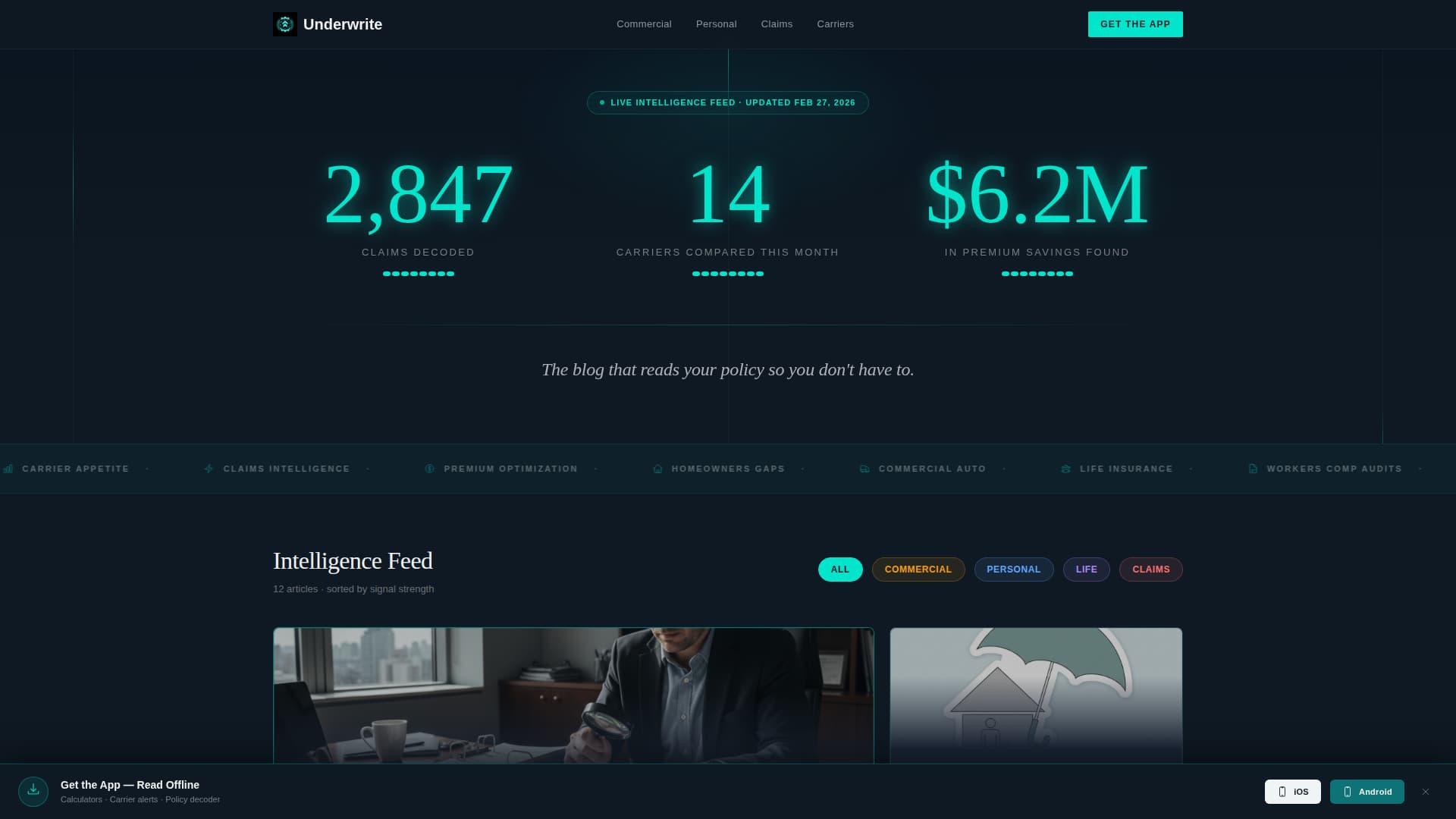 Insurance Agency Blog & Policy Education Website Template