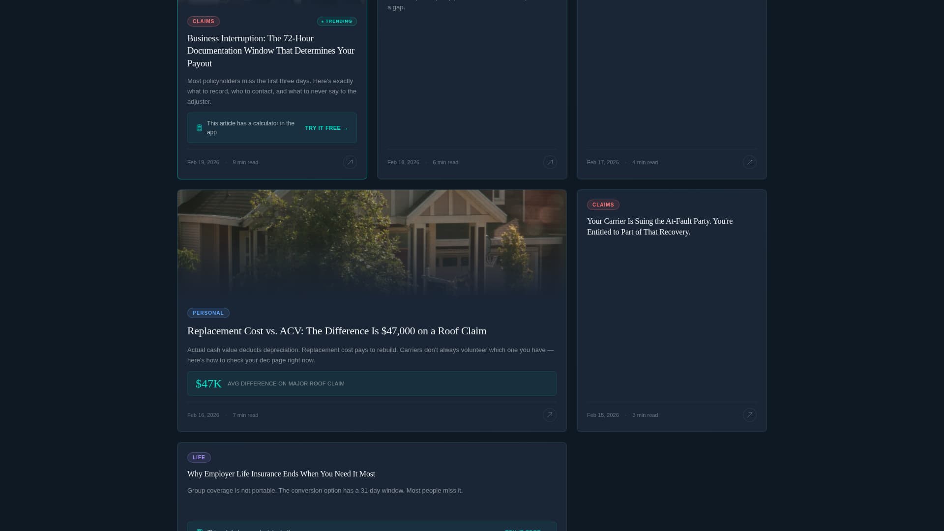 Insurance Agency Blog & Policy Education Website Template