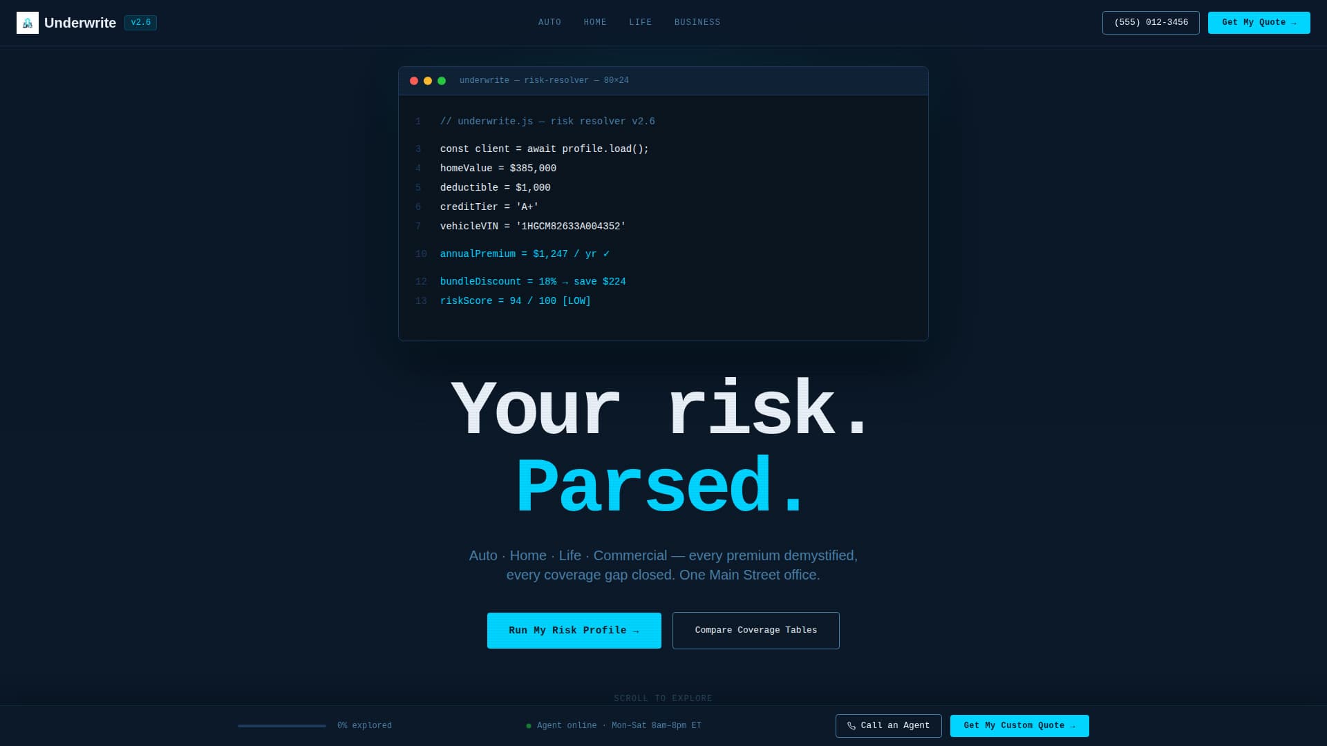 Insurance Coverage Type Toggle Comparison Website Template
